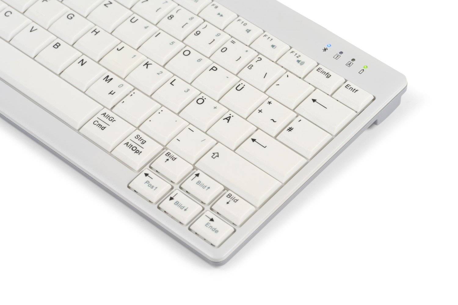 BakkerElkhuizen UltraBoard 950 V2, Tenkeyless (80 - 87 %), Verkabelt & Kabellos, USB + Bluetooth, Scherenschalter, QWERTY, Dunkles Grau, Hellgrau