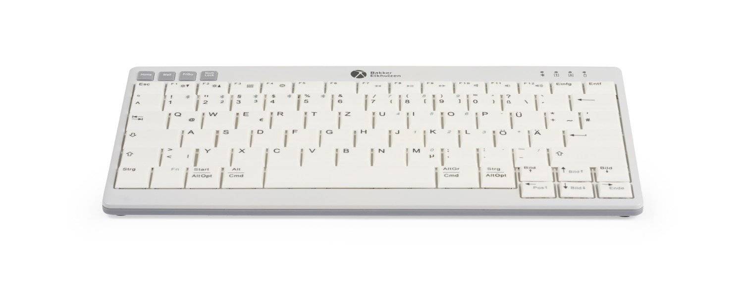 BakkerElkhuizen UltraBoard 950 V2, Tenkeyless (80 - 87 %), Verkabelt & Kabellos, USB + Bluetooth, Scherenschalter, QWERTY, Dunkles Grau, Hellgrau