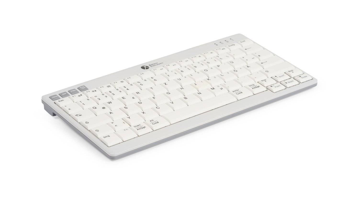 BakkerElkhuizen UltraBoard 950 V2, Tenkeyless (80 - 87 %), Verkabelt & Kabellos, USB + Bluetooth, Scherenschalter, QWERTY, Dunkles Grau, Hellgrau