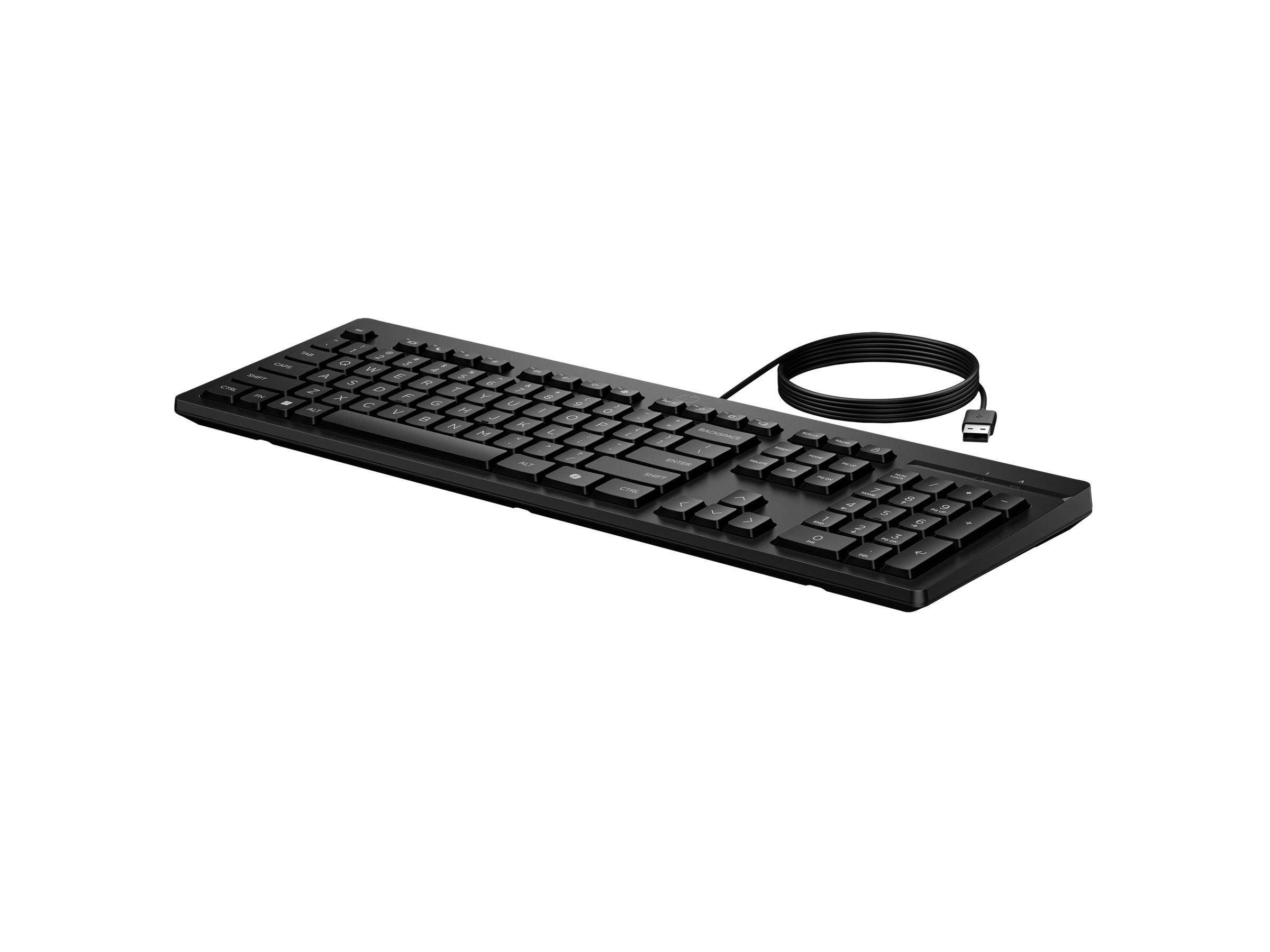 HP 125 G2 USB Wired Keyboard Schwarz Layout Deutsch