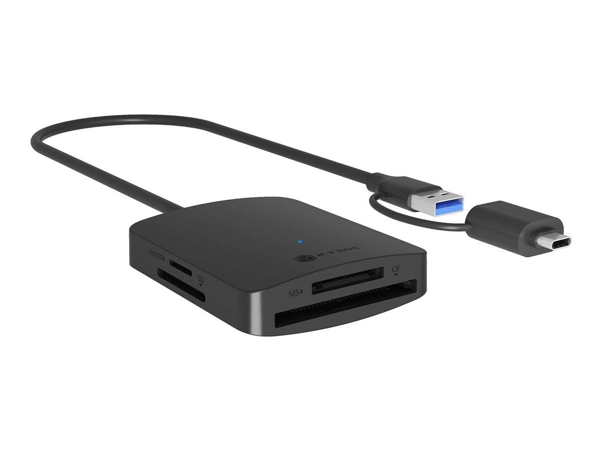 ICY BOX IB-CR302-CU3 - Kartenleser (SDHC, SDXC, SD, microSDHC, microSDXC, microSD, CF, MS, MS Duo, MS PRO, MS PRO Duo)