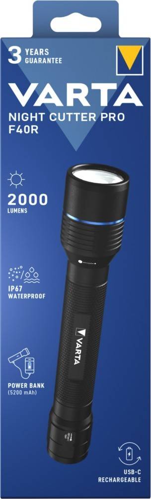 Varta Cons.Varta LED-Taschenlampe F40R mit Akku