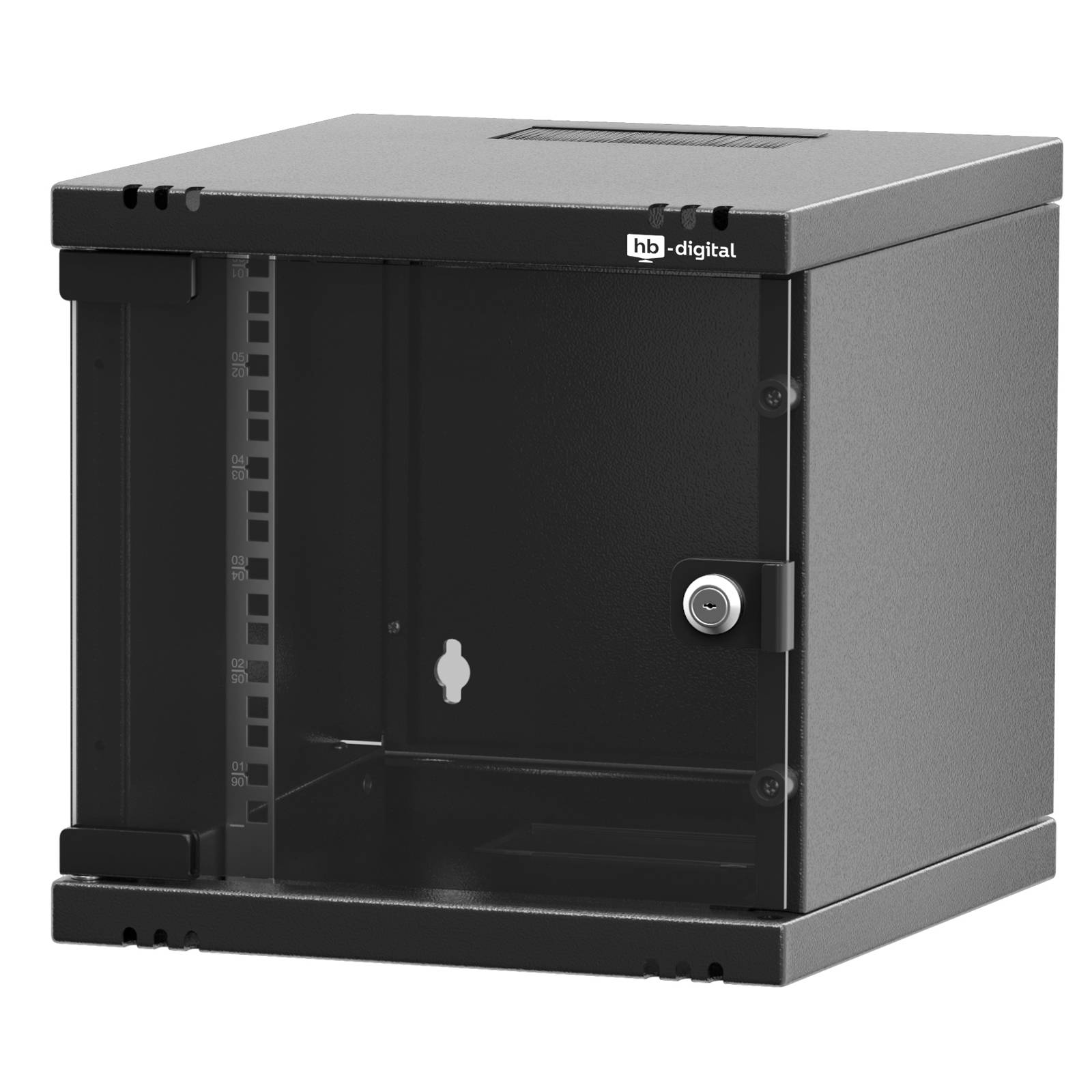 hb-digital Serverschrank 10 Zoll 6HE Wandgehäuse 330x 312x 300 mm schwarz