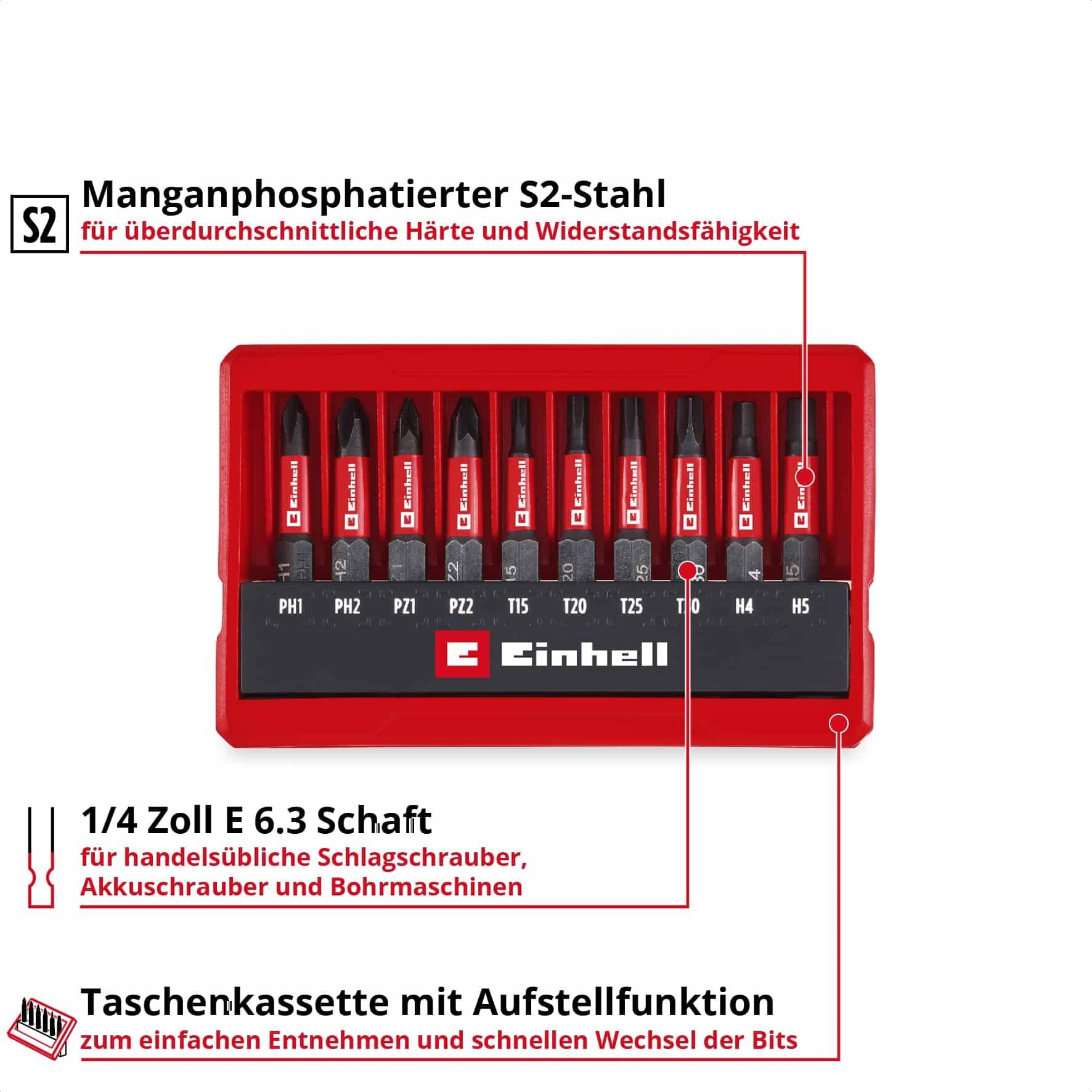 EINHELL Impact-Bit-Set, 118653, 10-teilig