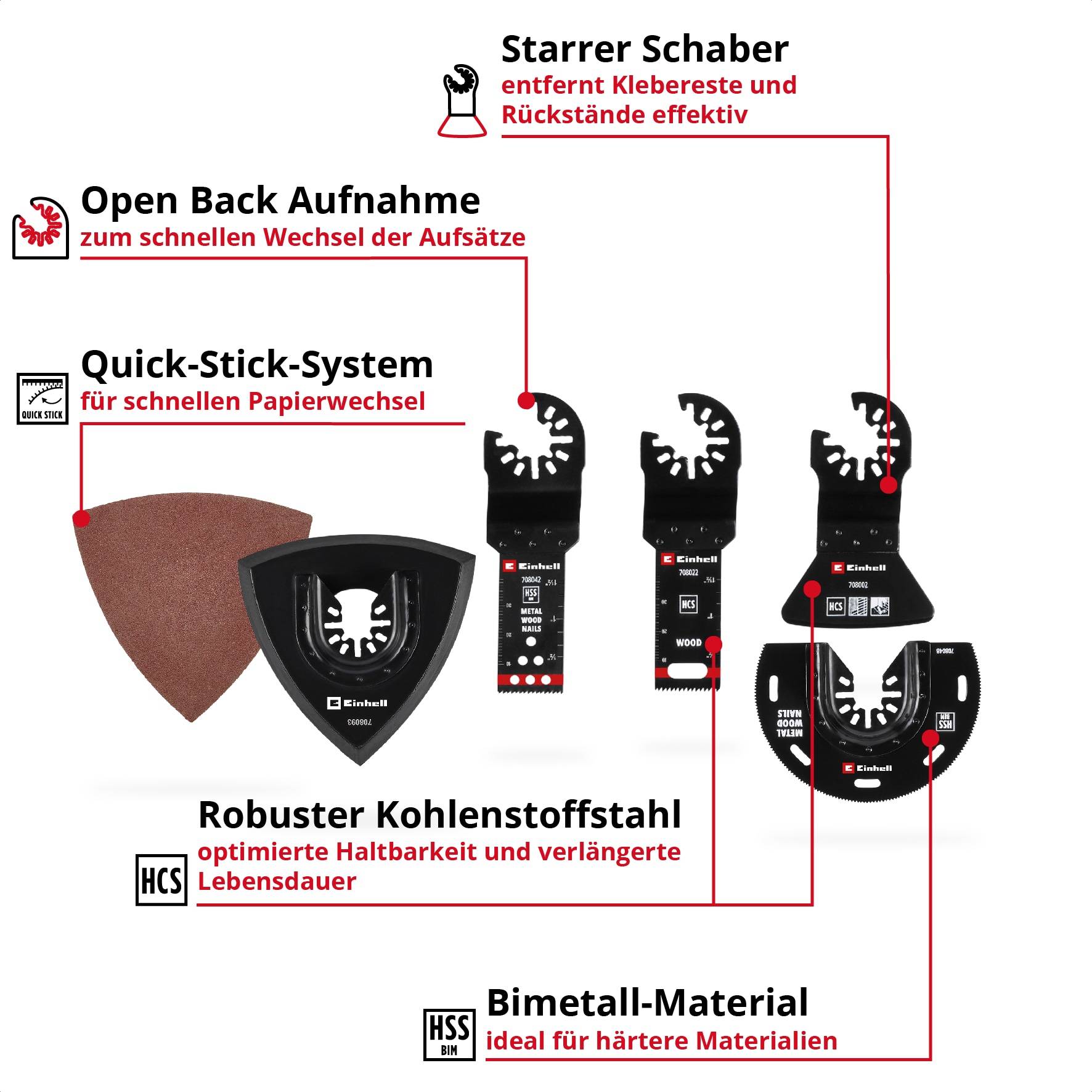 EINHELL Multi-Tool-Set, 708117, 17-teilig