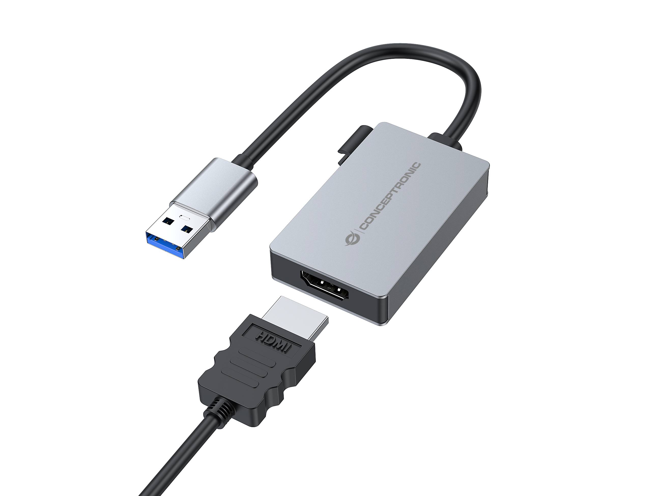 Conceptronic ABBY22G USB to HDMI 1.4 Adapter 1080P 60Hz - Adapter - Digital/Daten
