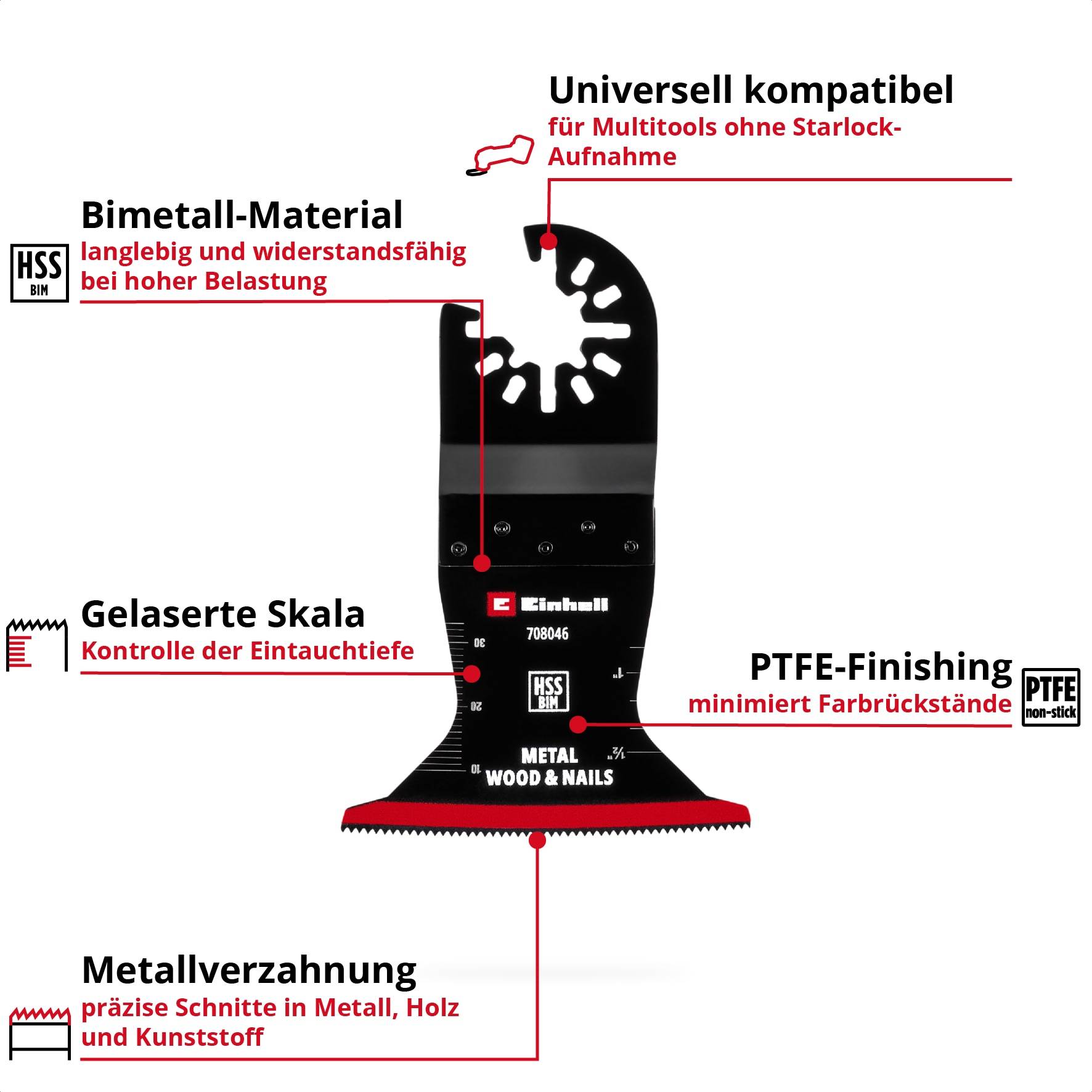 EINHELL Tauchsägeblatt, 708046, Bi-Metall, 65 mm