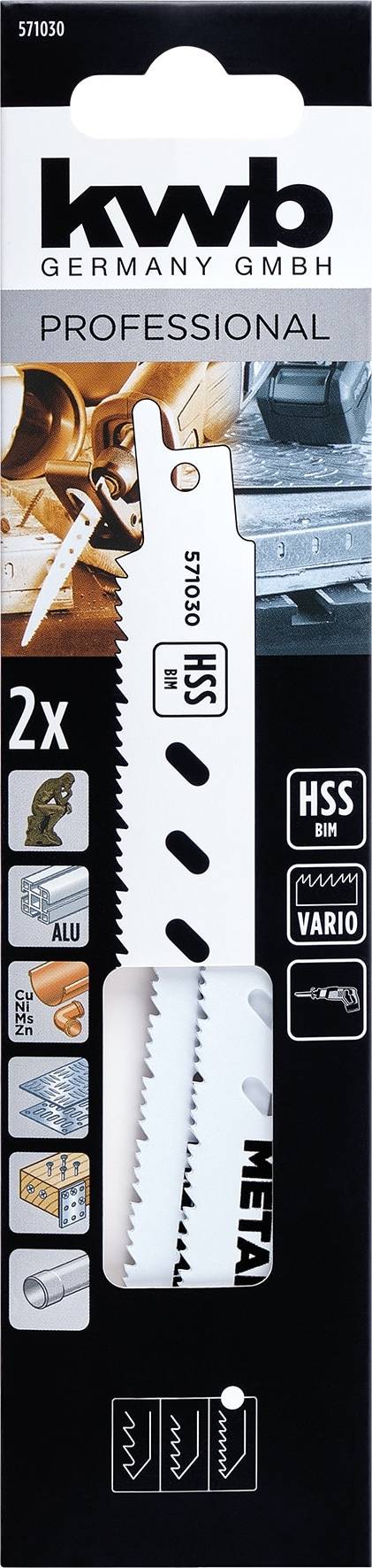 KWB Säbel-Sägeblatt, 571030, Metall, 2 Stück