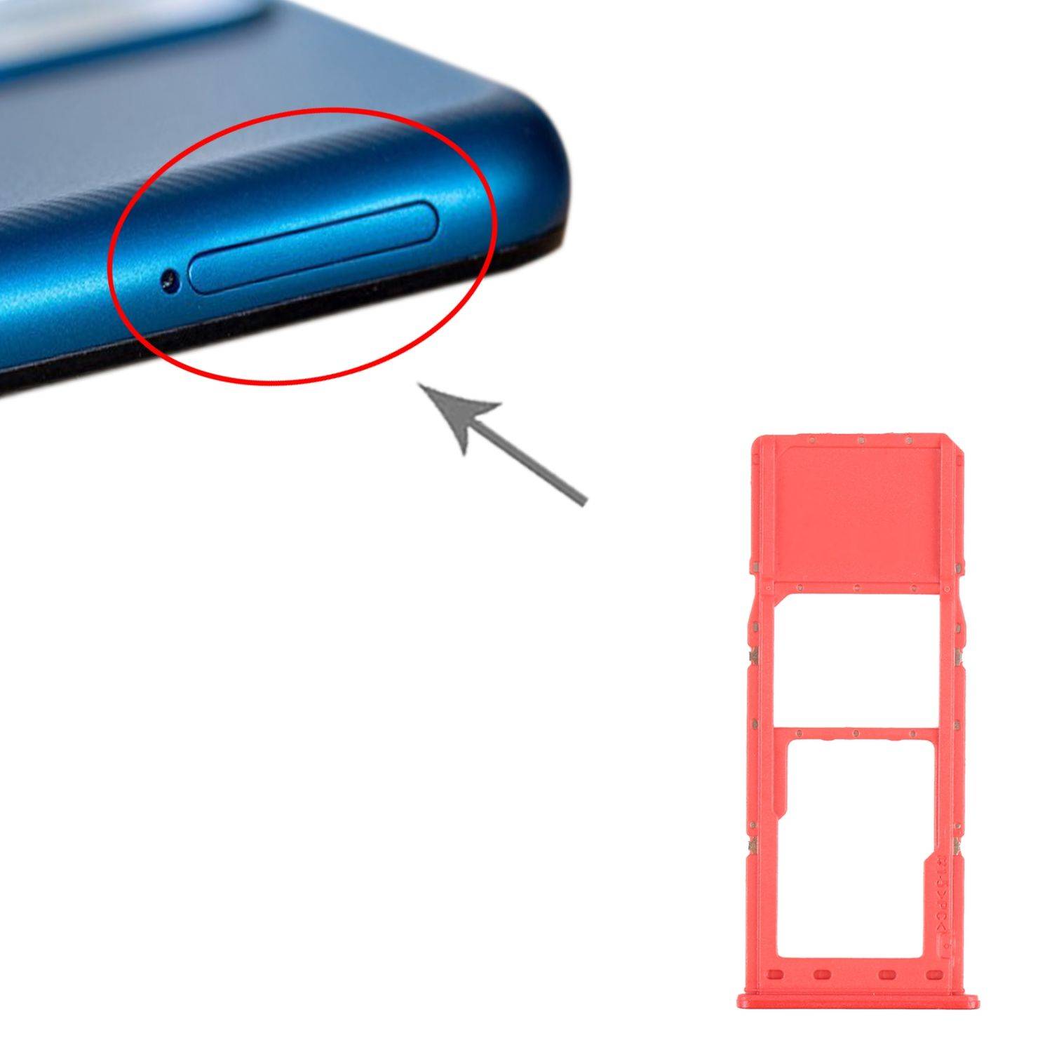 Sim Karten Halter für Samsung Galaxy A12 Rot Red Card Tray Micro SD Ersatz Teil