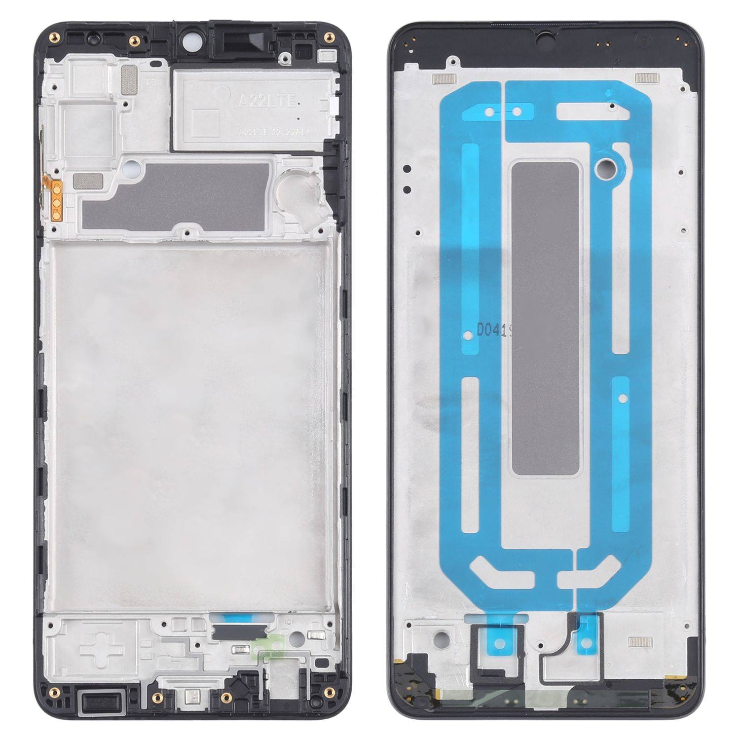 Für Samsung Galaxy A22 Front Housing LCD Bezel Rahmen Reparatur Ersatz Schwarz