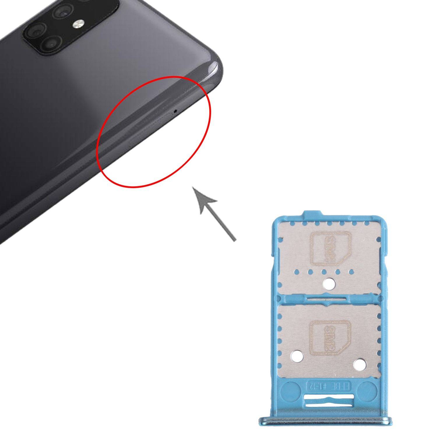 Dual Sim + Micro SD Karten Halter Card Tray für Samsung Galaxy M31s Grün Ersatz