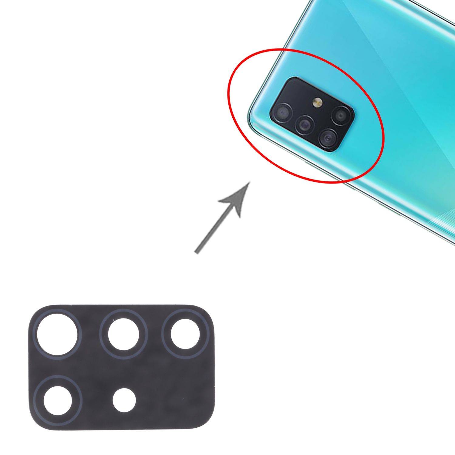Back Kamera Linse Abdeckung Cover für Samsung Galaxy A51 Ersatzteil Reparatur