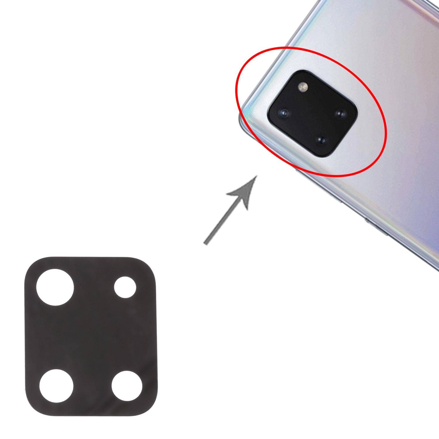 Back Kamera Linse Abdeckung Cover für Samsung Galaxy Note 10 Lite Ersatz Black