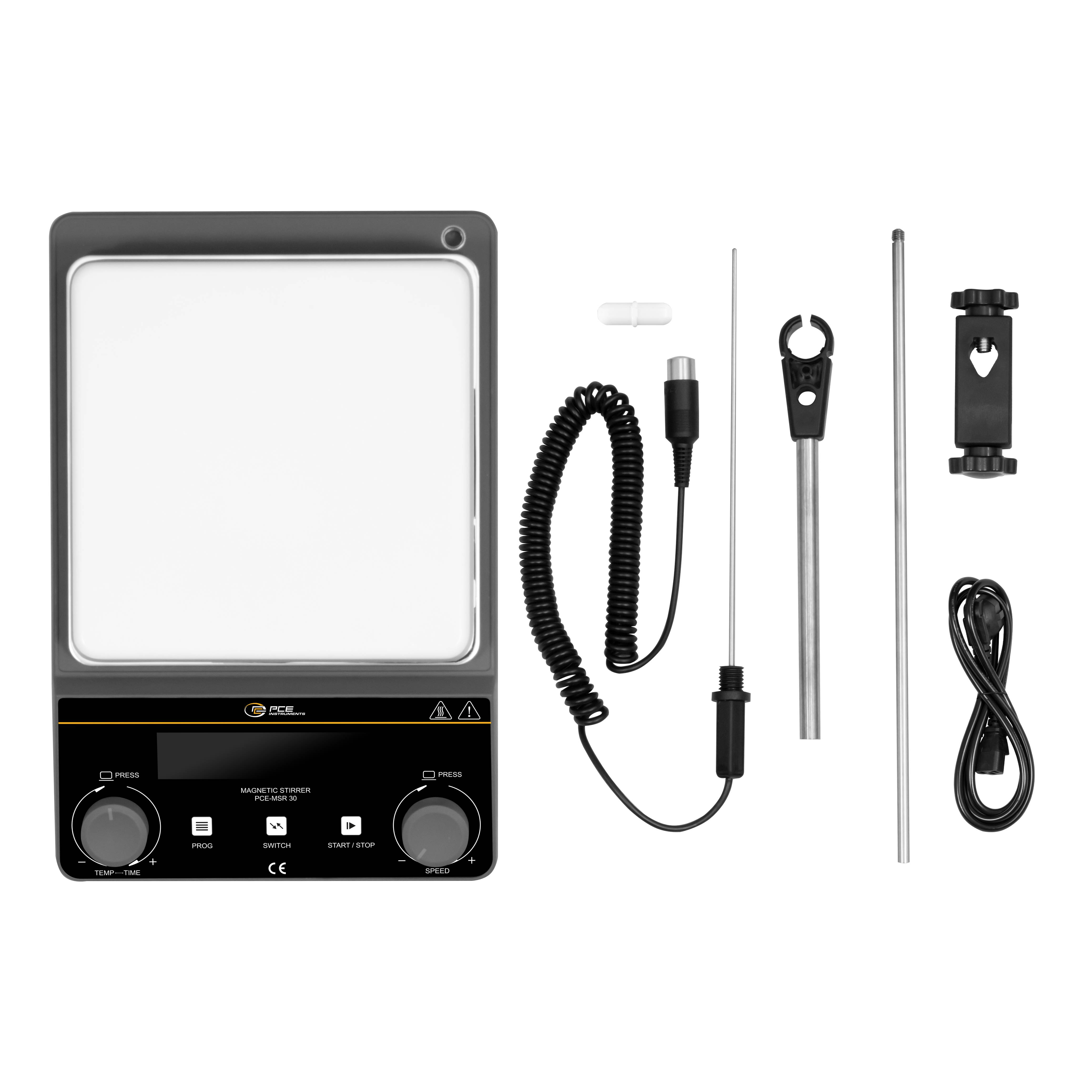 PCE Instruments Magnetrührer PCE-MSR 30 mit integrierter Heizfunktion 0 .. 300 °C |100 .. 1600 U/min |max. 5L Rührmenge