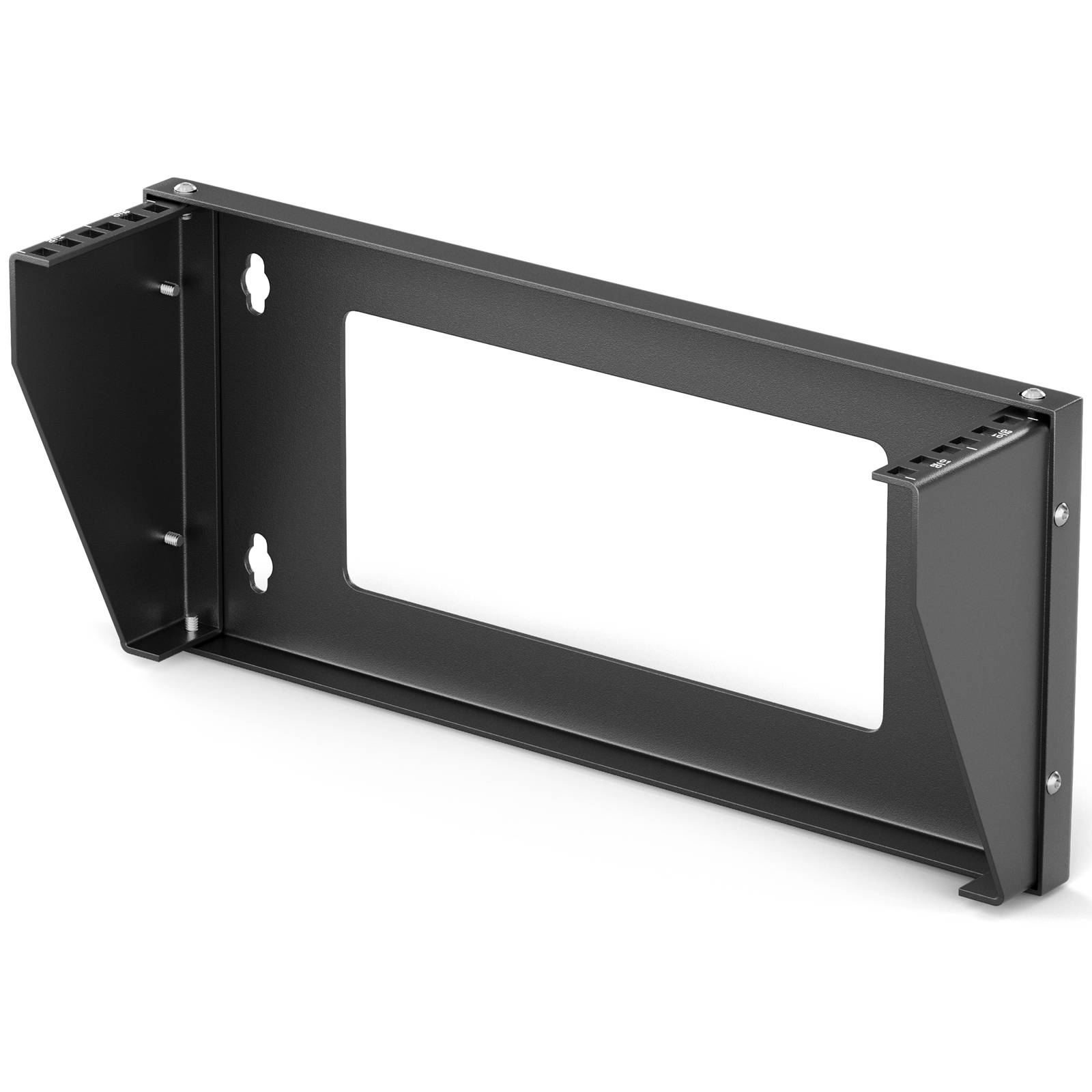 hb-digital Wandhalterung 2HE 19 Zoll Vertikale Rackmontage aus Stahl schwarz