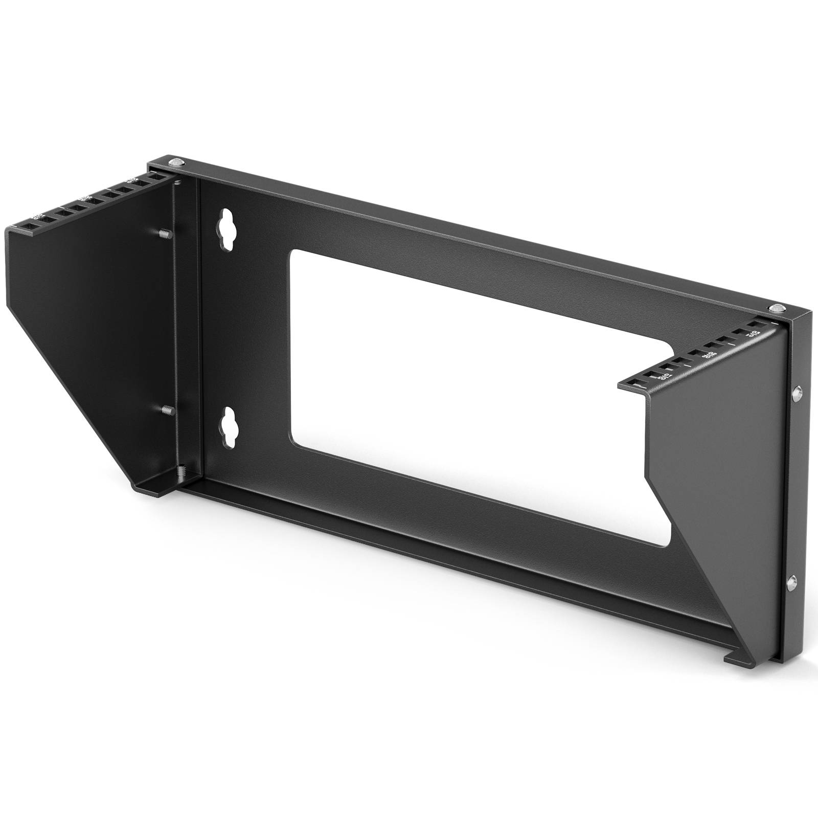 hb-digital Wandhalterung 3HE 19 Zoll Vertikale Rackmontage aus Stahl schwarz