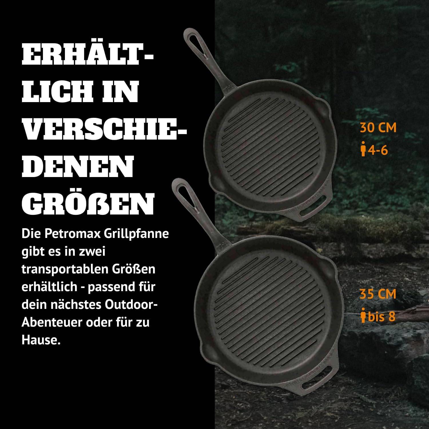 Petromax Grill Feuerpfanne mit Stiel Gusseisen 35cm