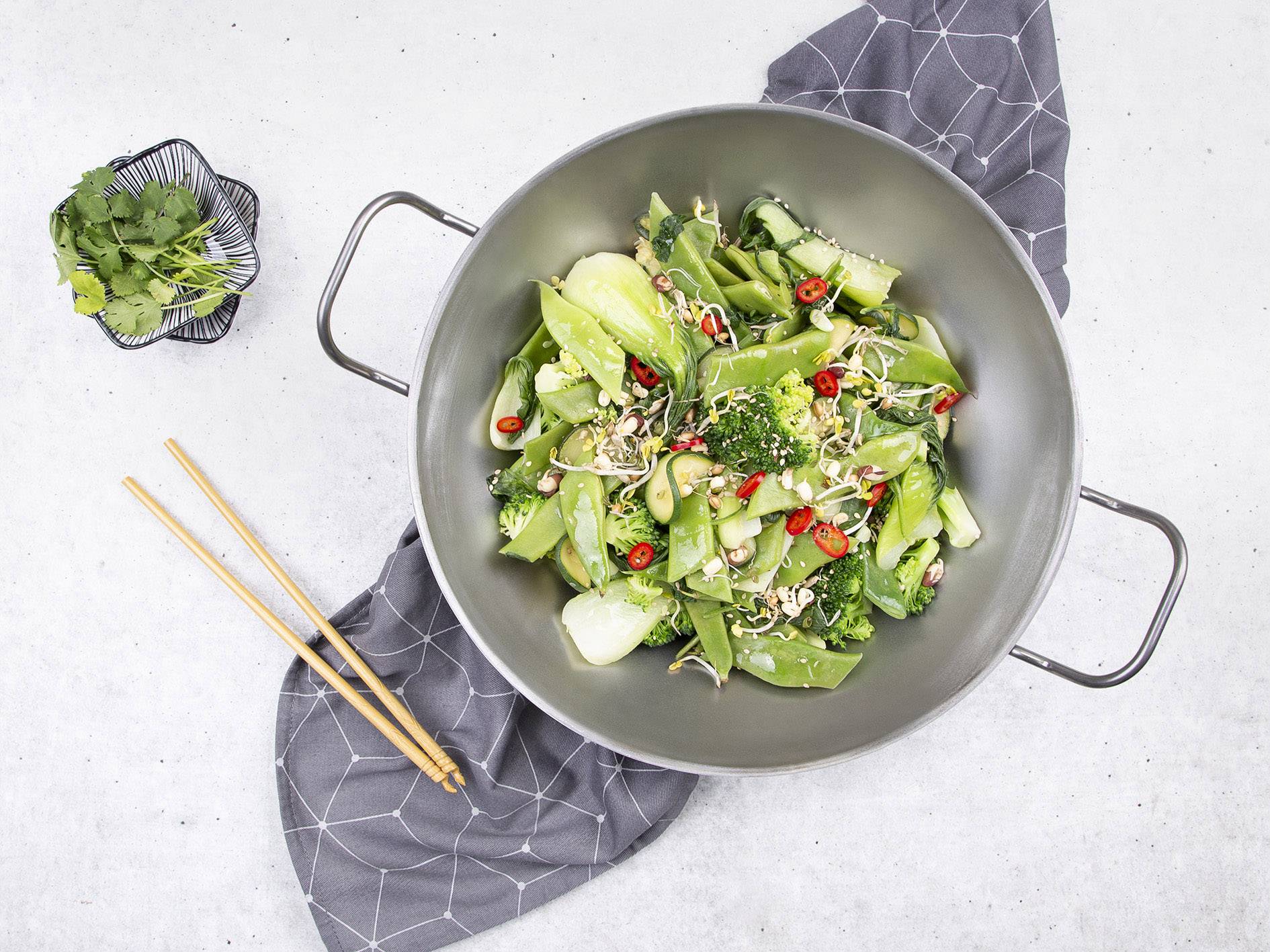 Wok aus Eisen mit 2 Griffen Ø 30,5 cm