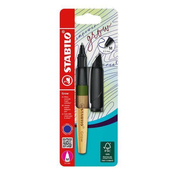 Kugelschreiber Grow Blister moosgrün/Eiche