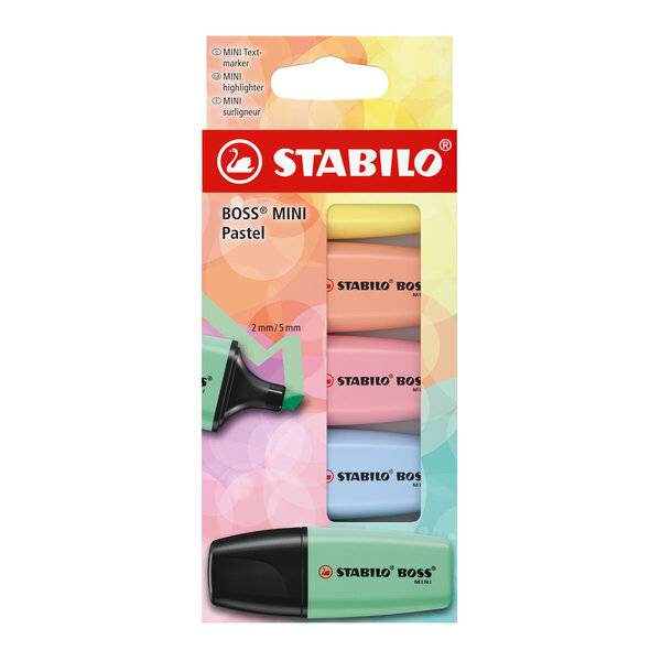Textmarker BOSS MINI Pastel Pack 5 Stück/5 Farben