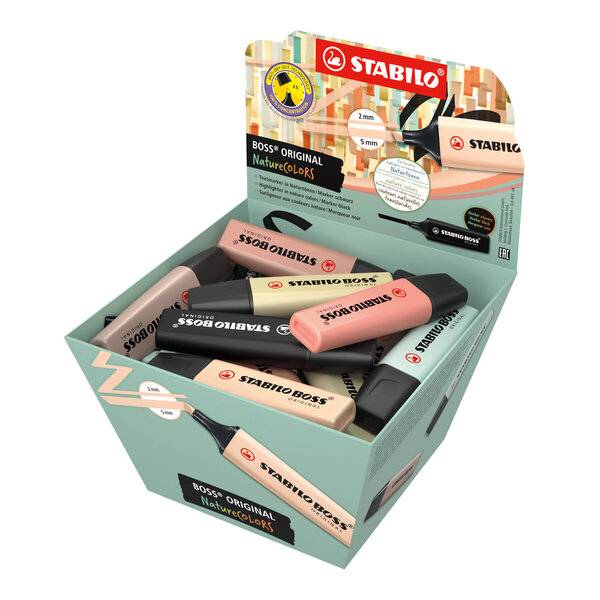 Textmarker BOSS ORIGINAL NatureCOL. Bonbonkorb 30 Stück/7 Farben