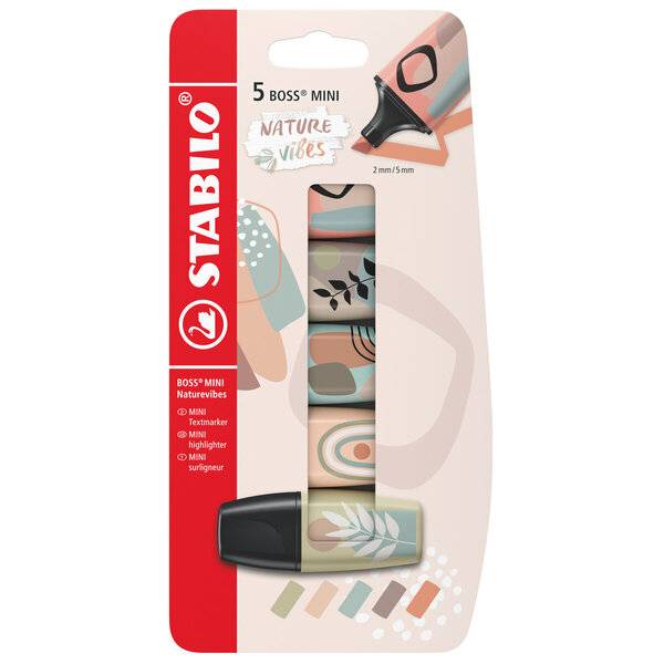 Textmarker BOSS MINI Naturevibes Blister 5 Stück/5 Farben