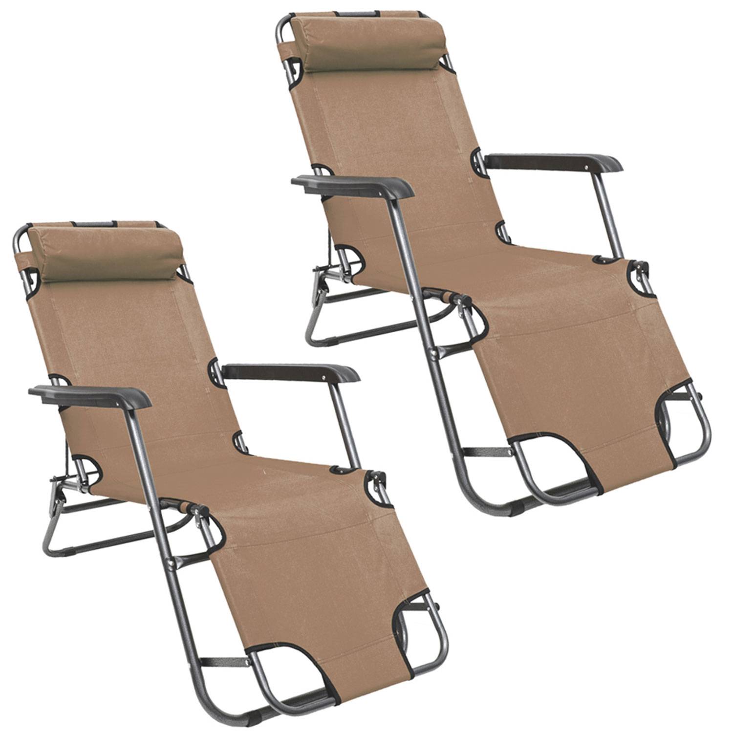 2er Set Garten Liegestuhl Klappbar - 153x60 Relaxliege Gartenstuhl Campingliege