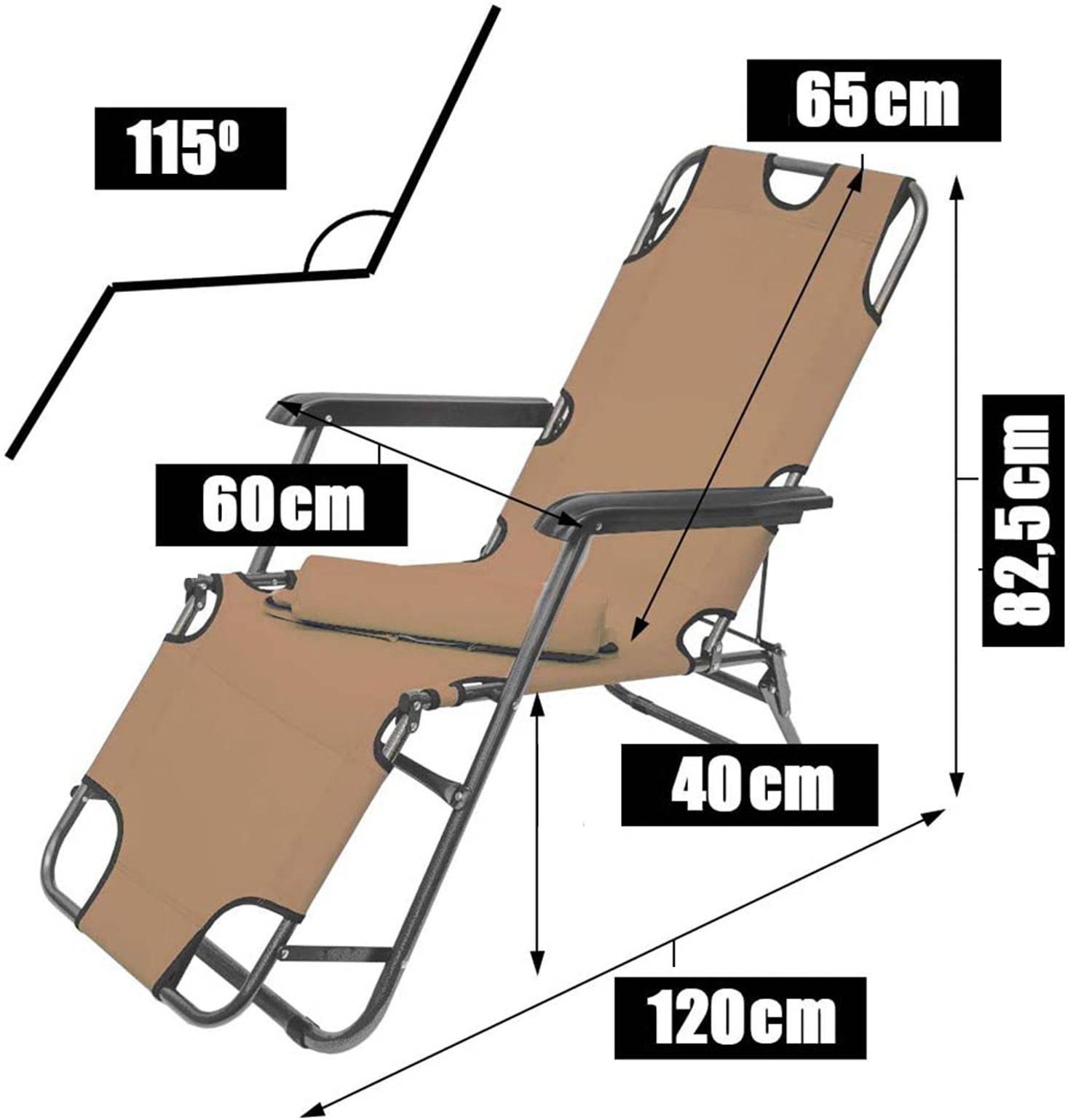 2er Set Garten Liegestuhl Klappbar - 153x60 Relaxliege Gartenstuhl Campingliege