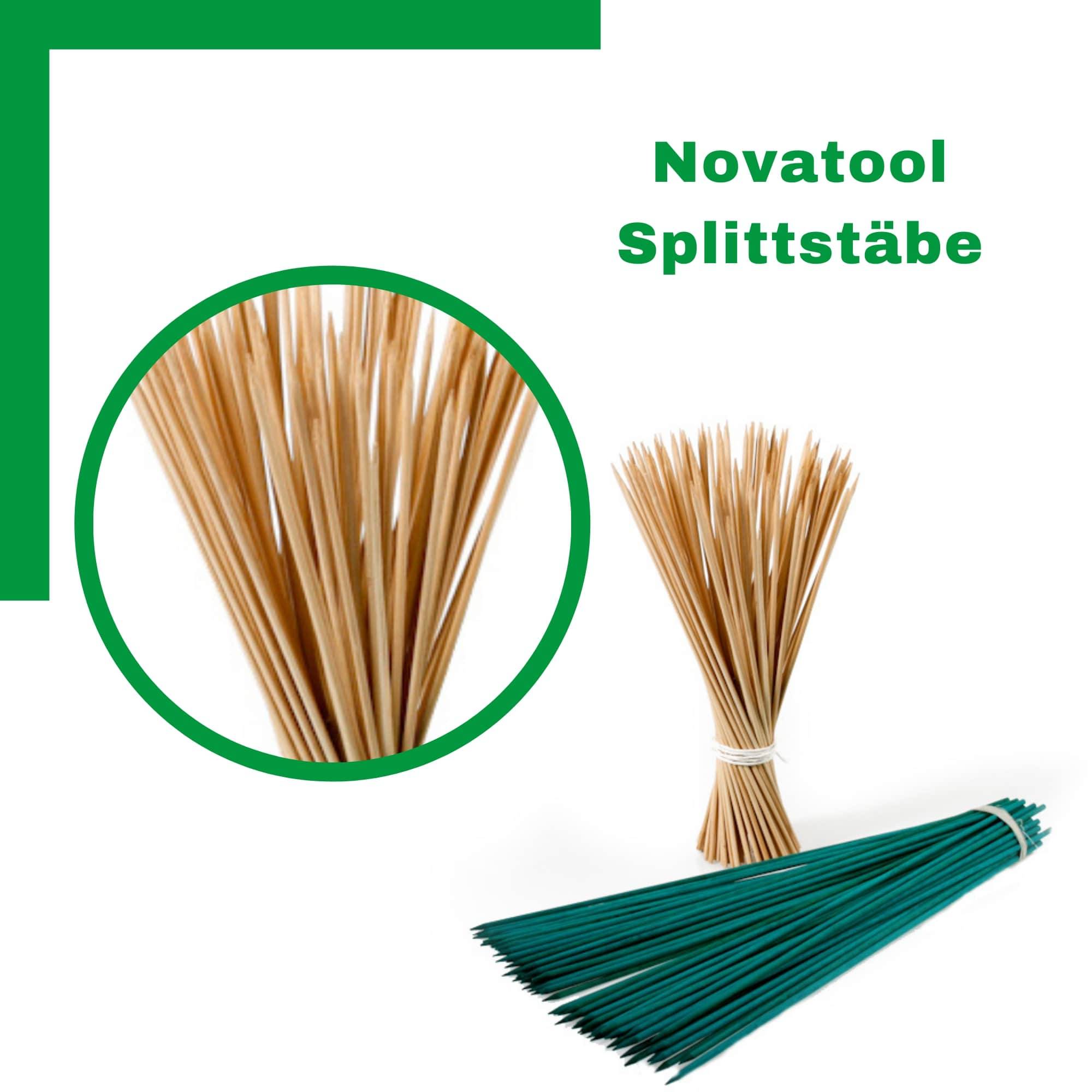 Novatool 500x Splittstäbe 90 cm x 7 mm I natur I Pflanzstäbe Rankhilfe Bambus Stab Bambusstäbe Bambusstange Pflanzen Stütze Holzstab plant stakes