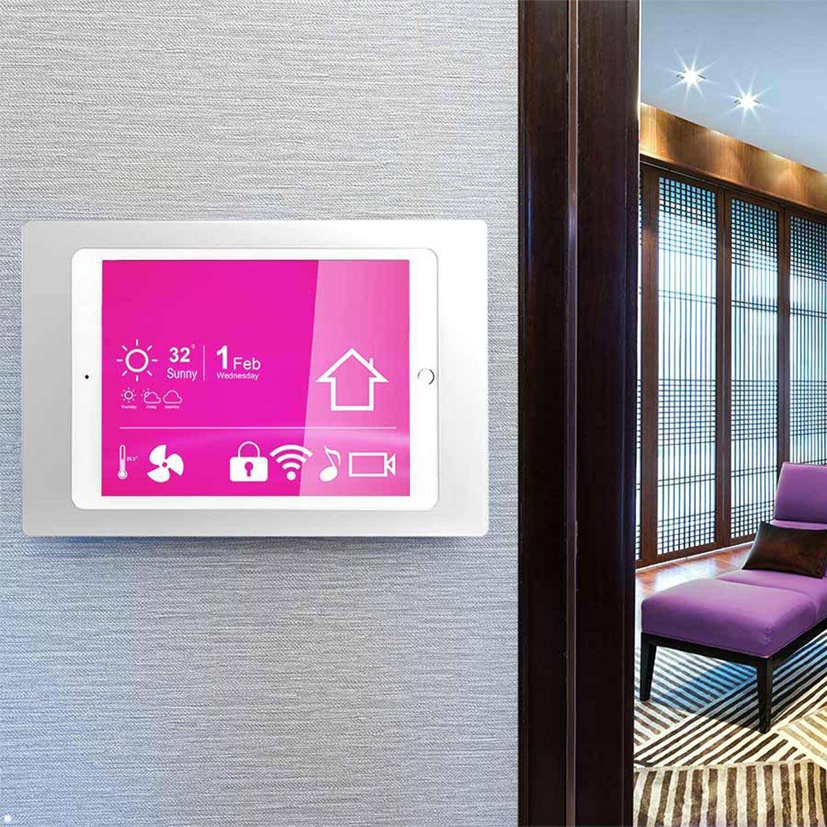 TabLines TWH037W Tablet Wandhalterung für Samsung Tab S7 FE 12.4, weiß