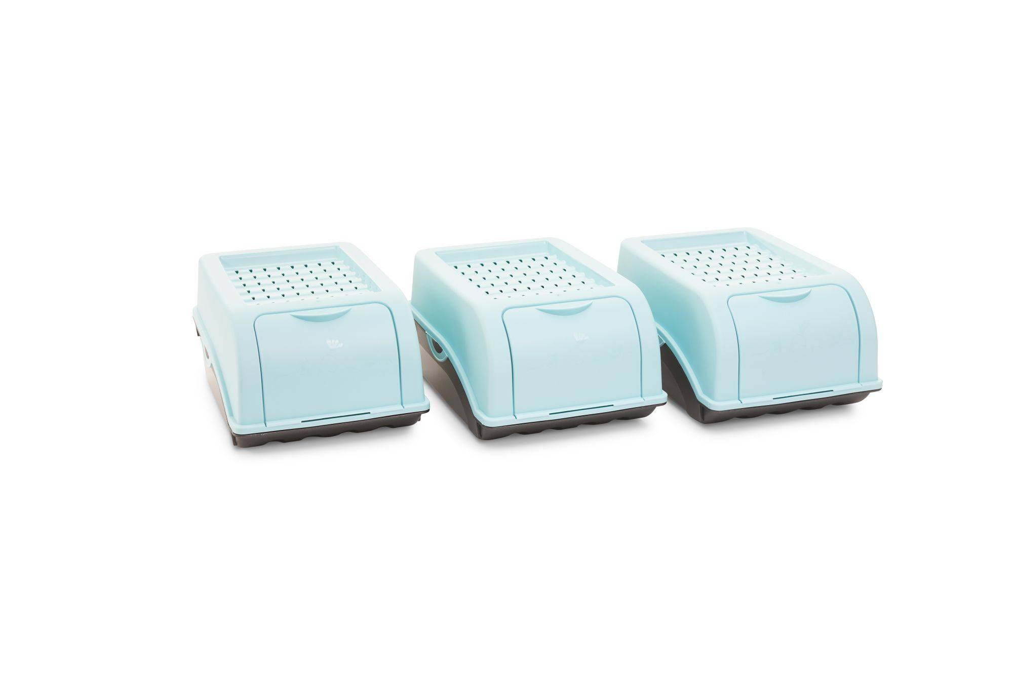 Novaliv 3x Klein 3,5 L Knoblauch Zwiebel Aufbewahrung türkis light Behälter Zwiebeldose Knoblauchdose Gefäß