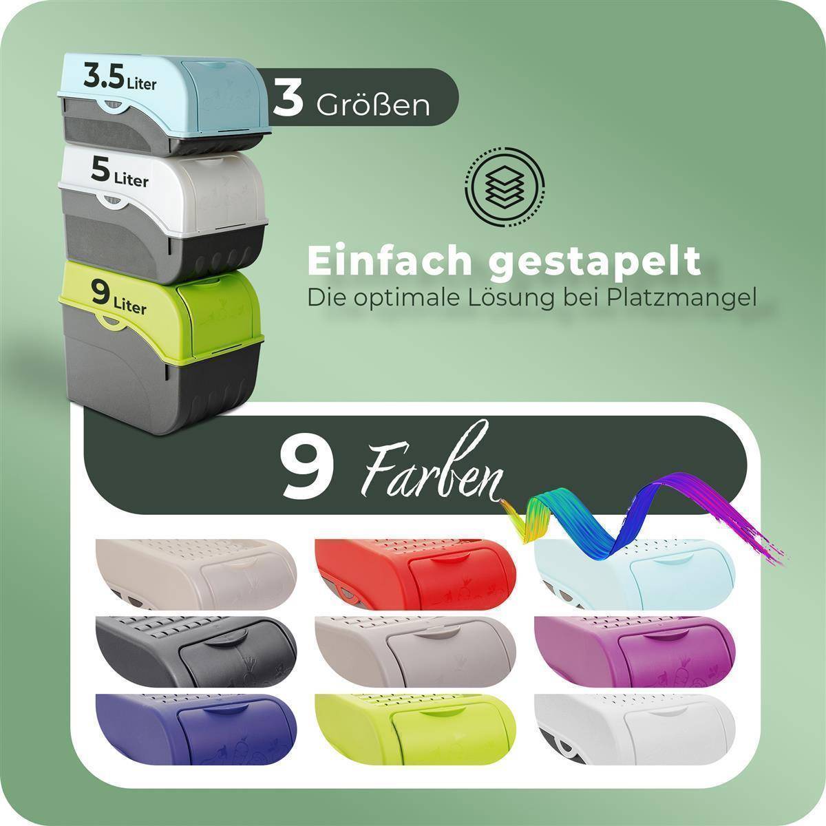 Novaliv 1x Groß 9l Kartoffelhorde rot Kartoffelbehälter Kartoffelbeutel Kartoffeleimer Kartoffeldose