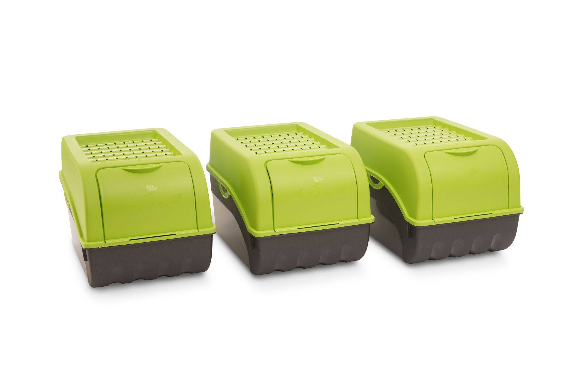 Novaliv 3x Mittel 5L Kartoffelbox grün Vorratsbehälter Aufbewahrungsdose Küchen Aufbewahrungsbehälter