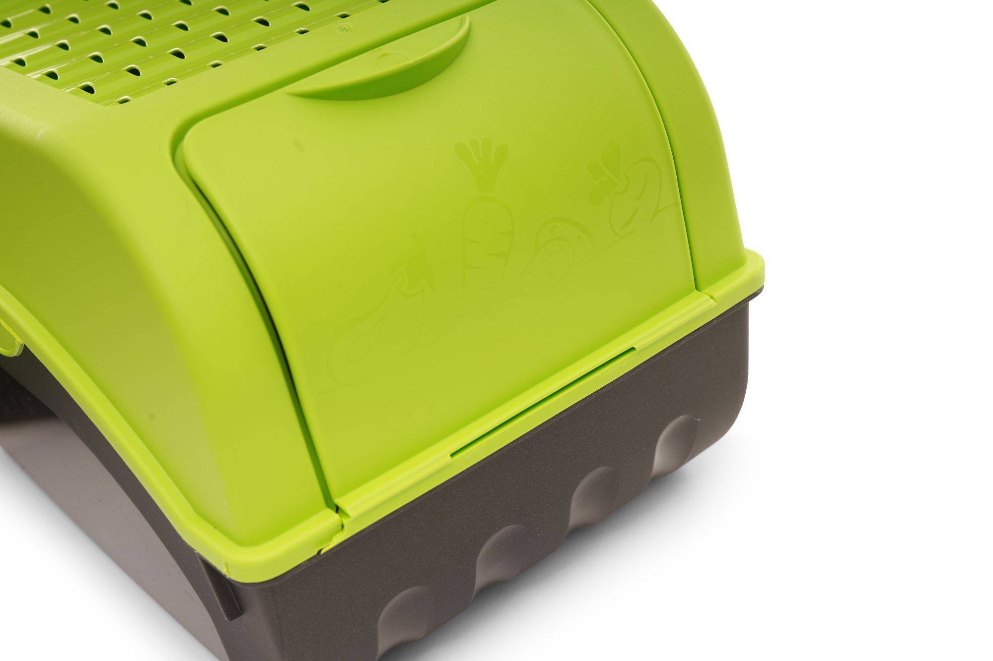 Novaliv 2x Klein 3,5 L Zwiebeltopf grün Zwiebelbox Knoblauchtopf Aufbewahrungsbox Vorratsdose Gemüsebox