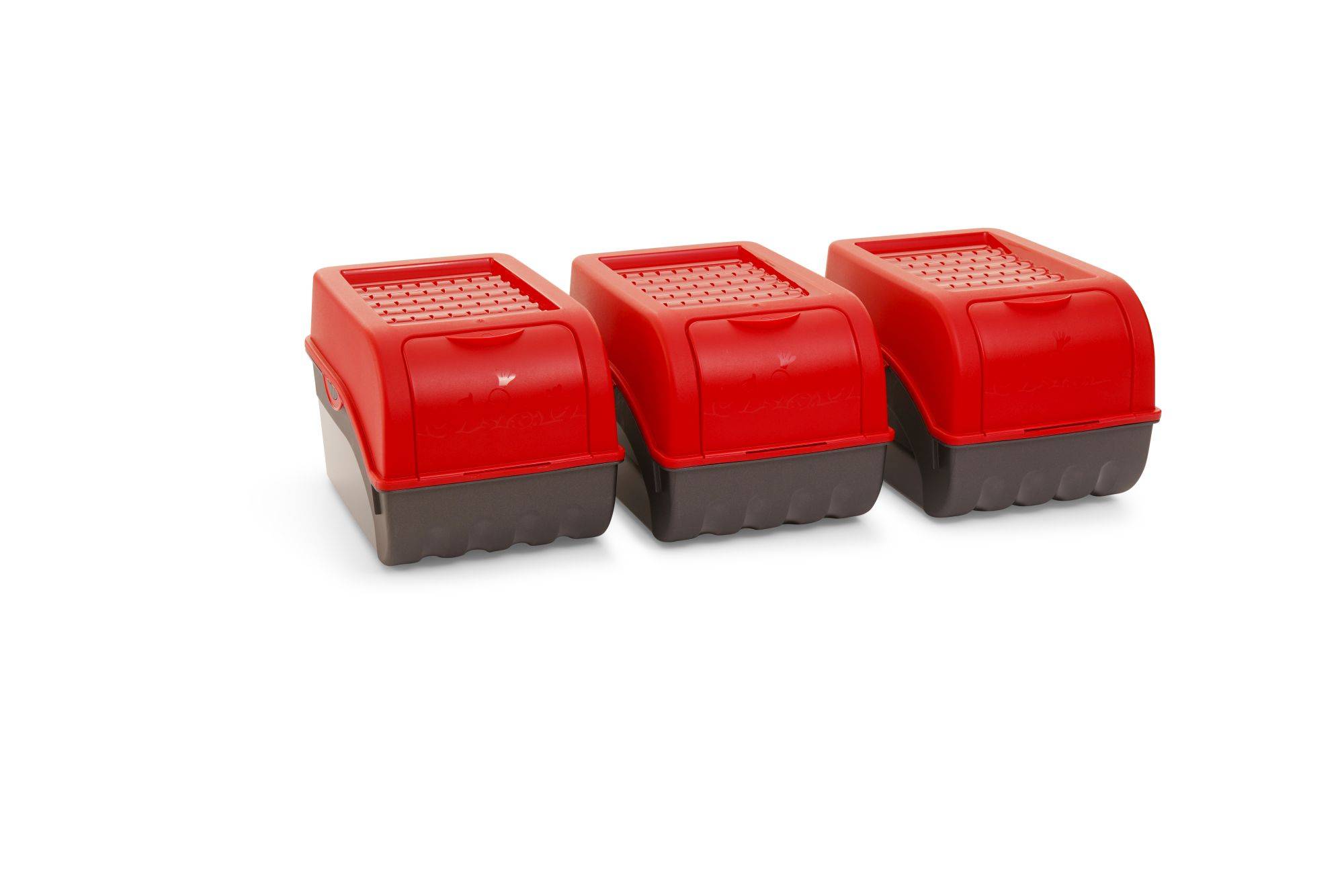 Novaliv 3x Mittel 5L Kartoffelbox rot Vorratsbehälter Aufbewahrungsdose Küchen Aufbewahrungsbehälter