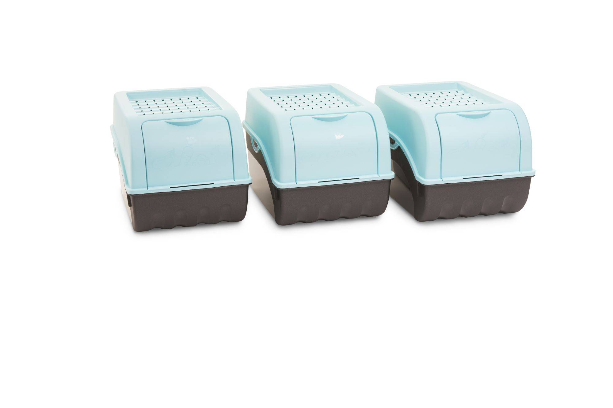 Novaliv 3x Mittel 5L Kartoffelbox türkis light Vorratsbehälter Aufbewahrungsdose Küchen Aufbewahrungsbehälter