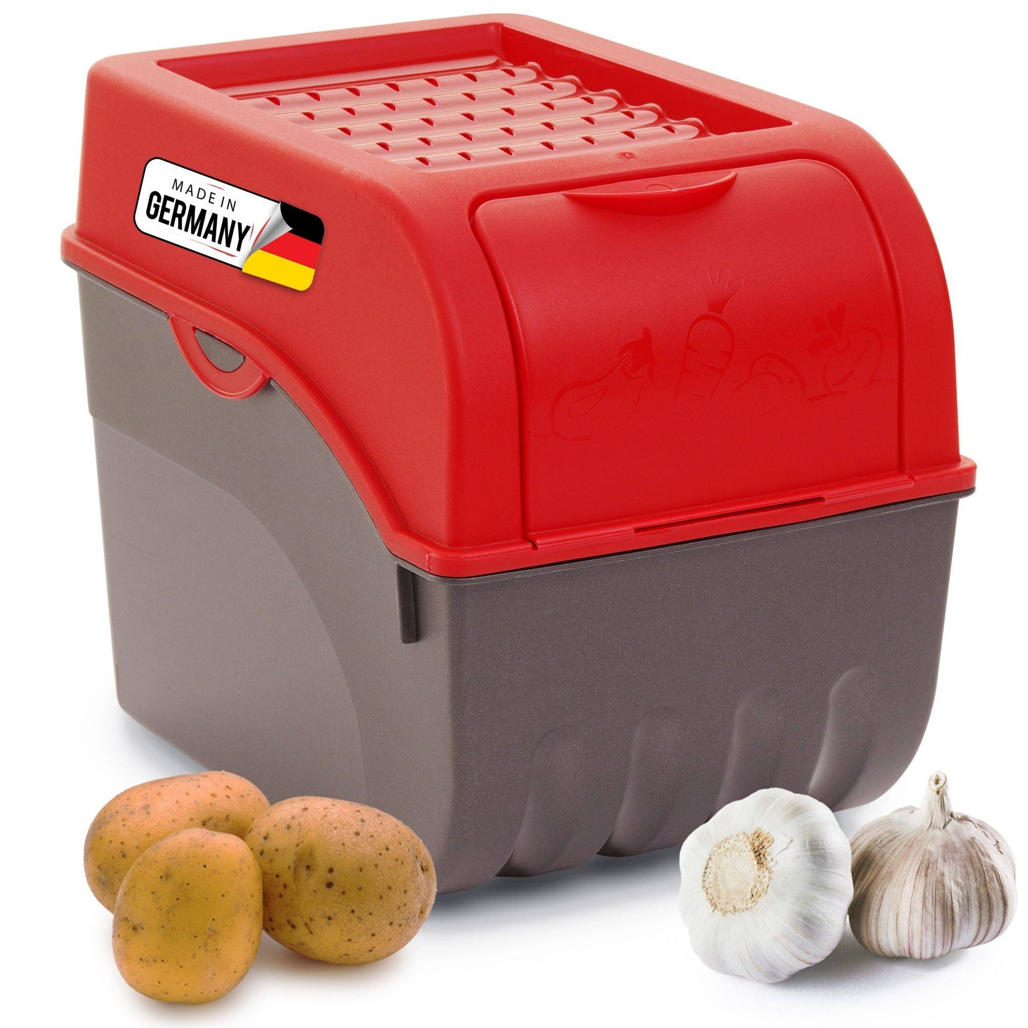 Novaliv 1x Groß 9l Kartoffelhorde rot Kartoffelbehälter Kartoffelbeutel Kartoffeleimer Kartoffeldose