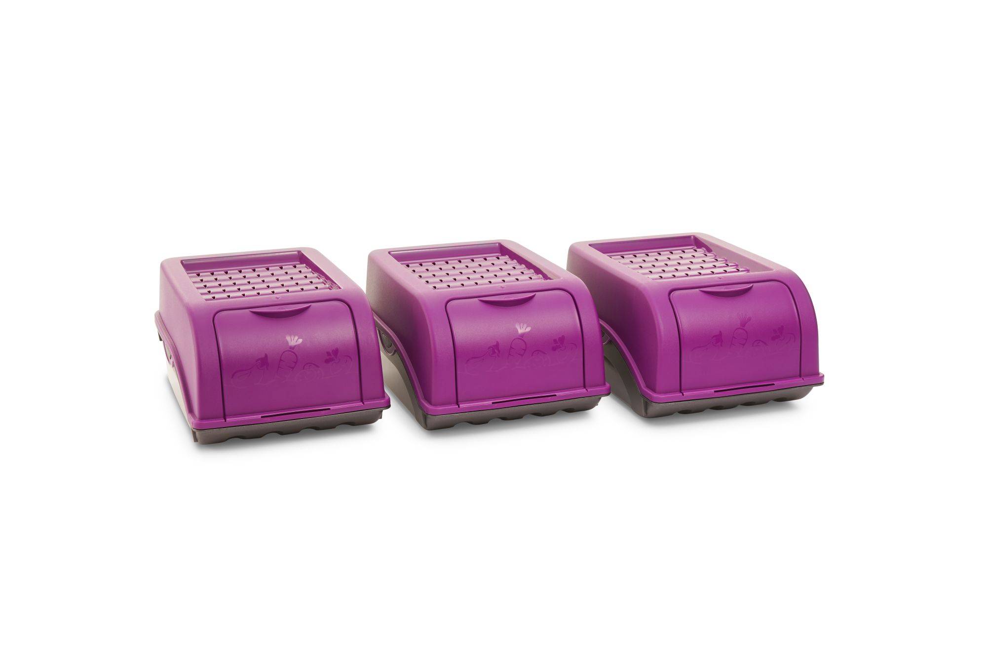 Novaliv Gemüseboxen Kartoffelboxen Vorratsbehälter 3,5l bis 9l (Lila, 3x3,5l)