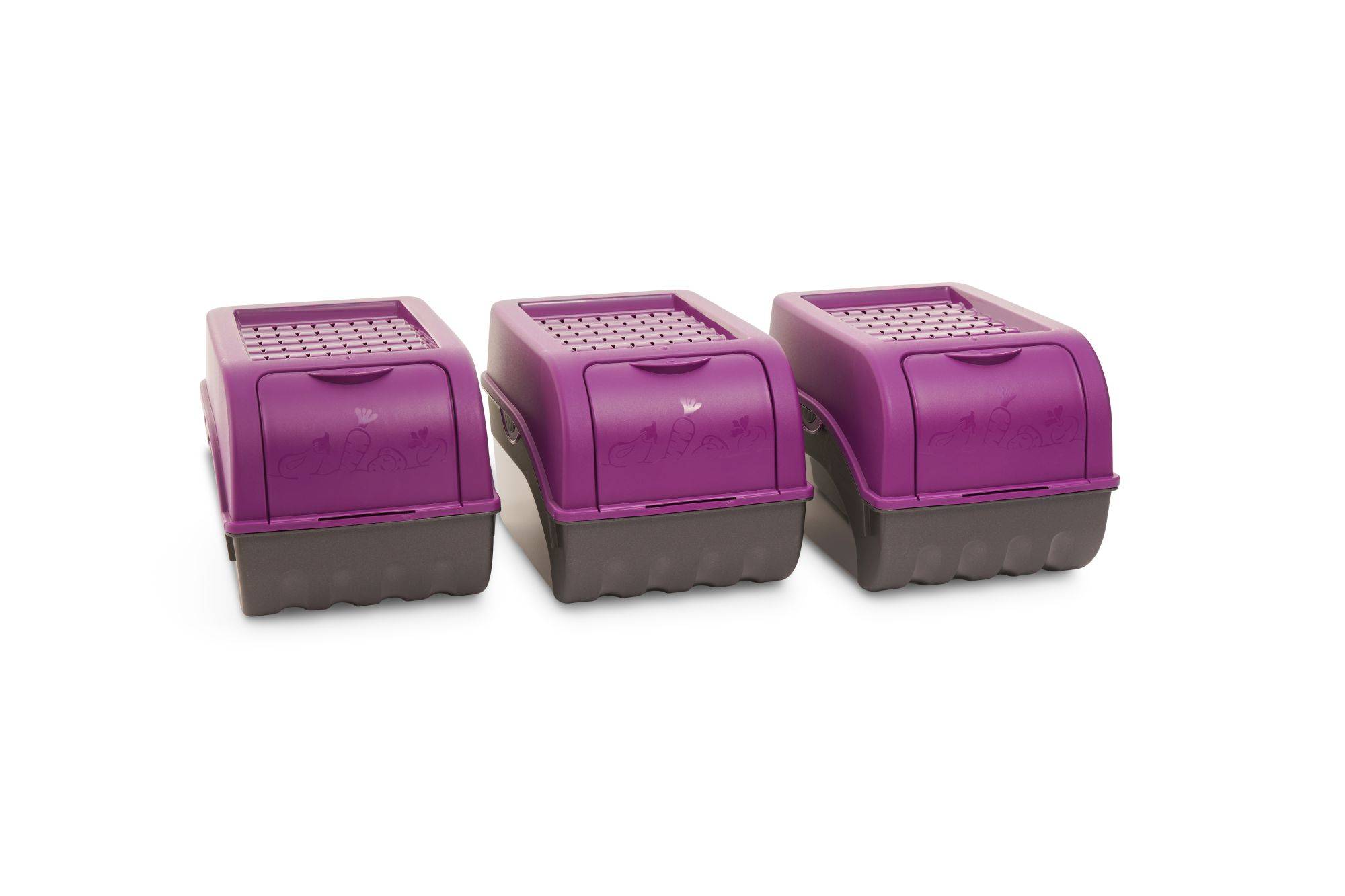 Novaliv Gemüseboxen Kartoffelboxen Vorratsbehälter 3,5l bis 9l (Lila, 3X 5l)