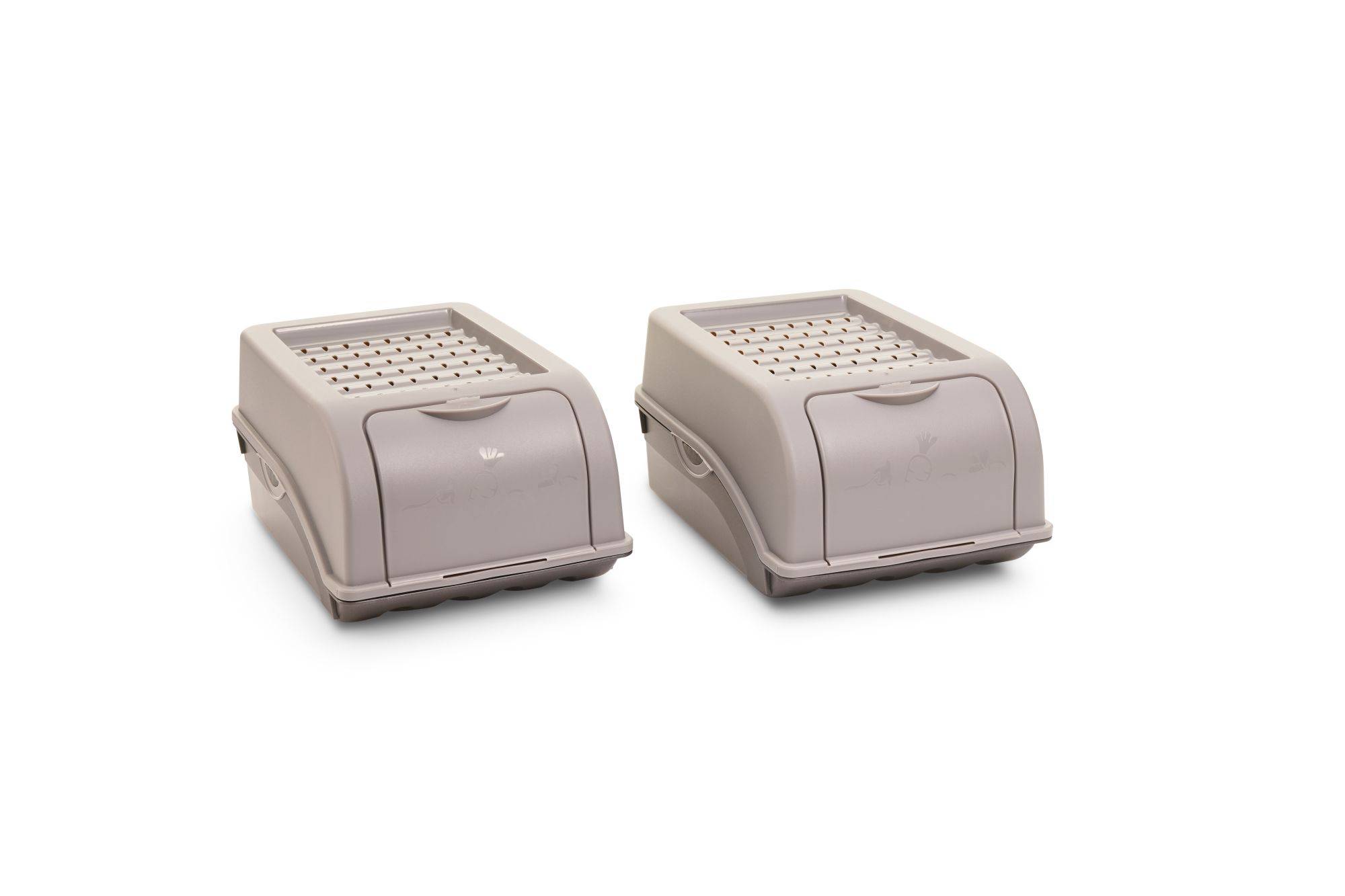 Novaliv Gemüseboxen Kartoffelboxen Vorratsbehälter 3,5l bis 9l (Grau, 2X 3,5l)