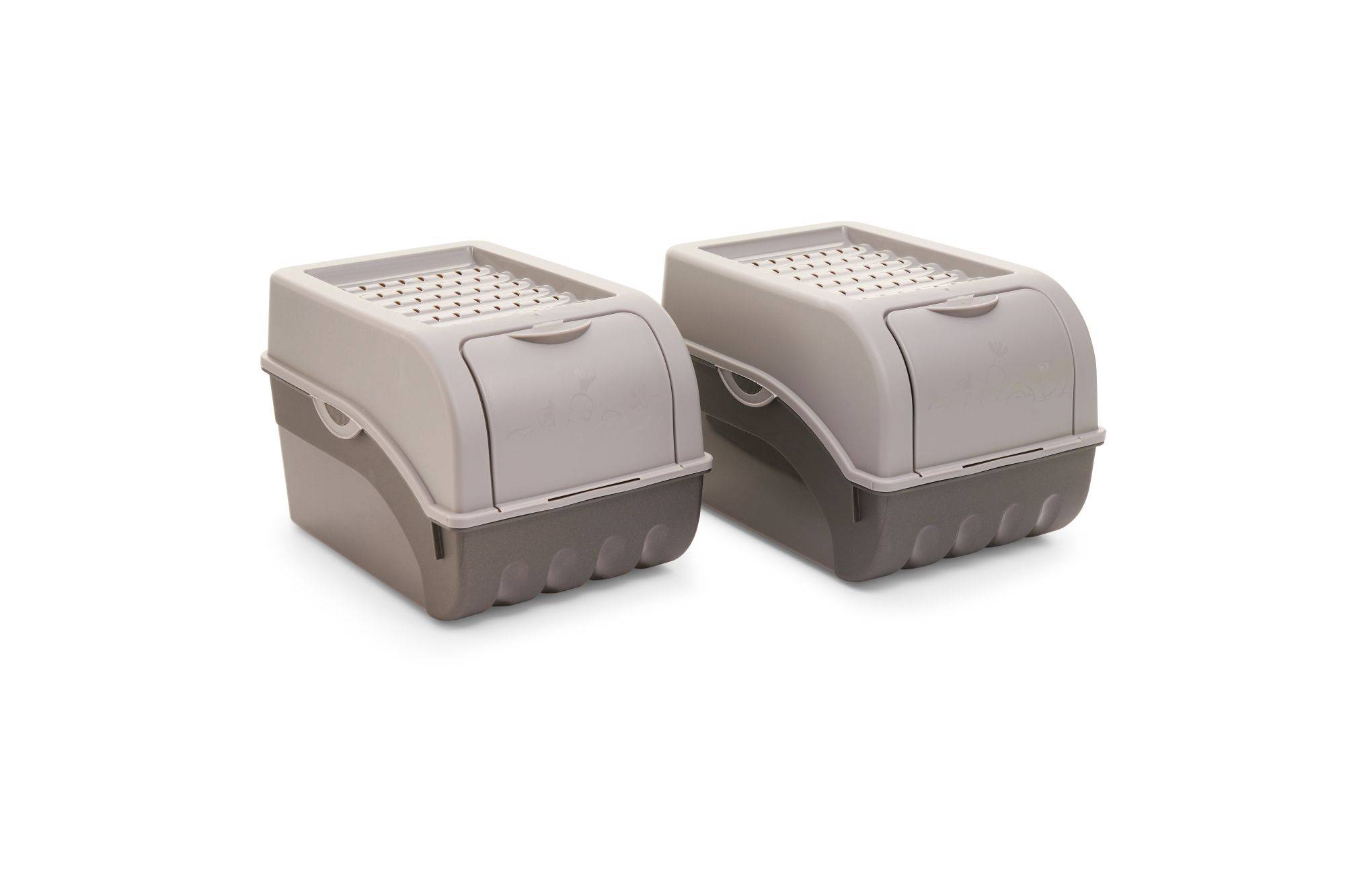 Novaliv Gemüseboxen Kartoffelboxen Vorratsbehälter 3,5l bis 9l (Grau, 2X 5l)