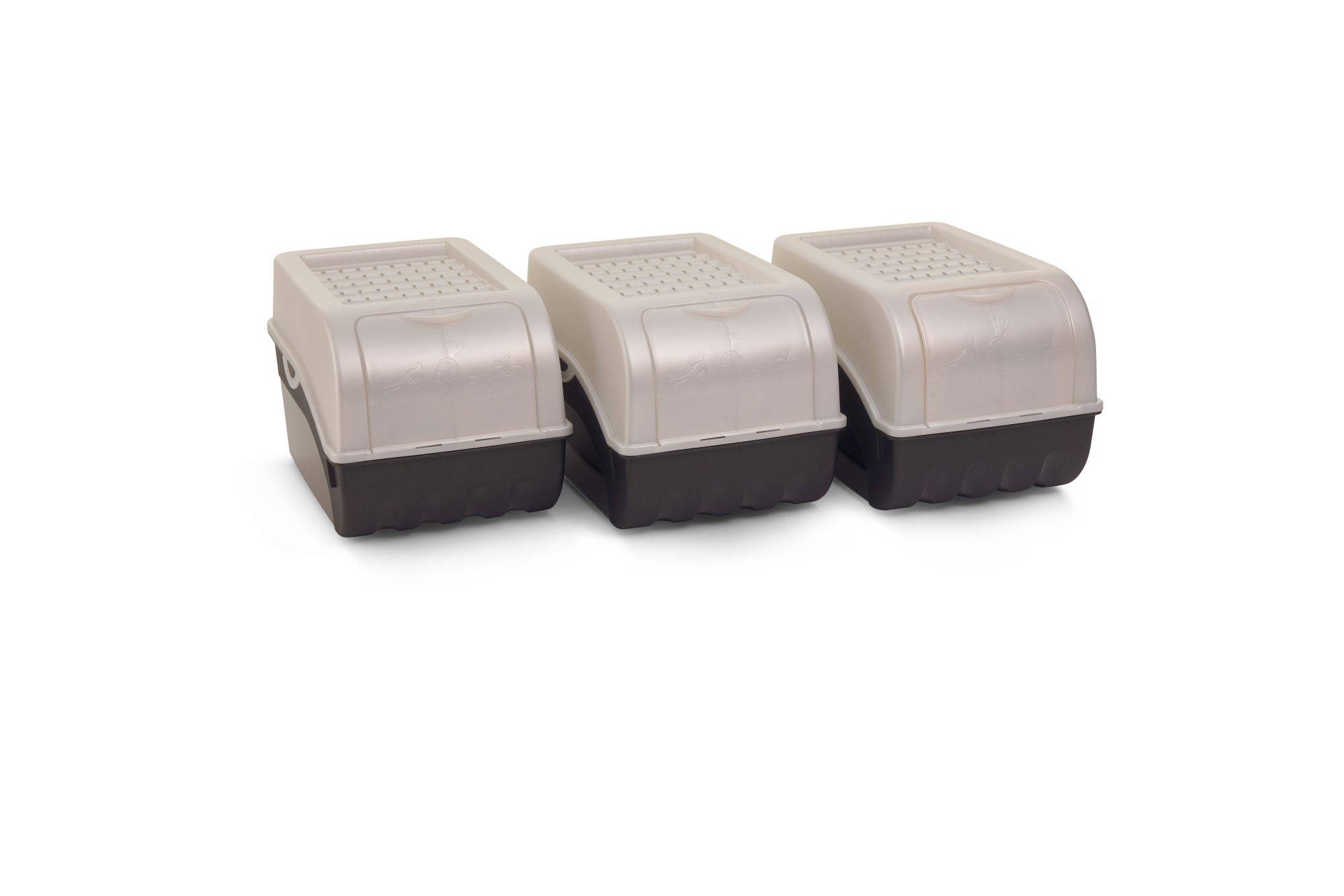 Novaliv 3x Mittel 5L Kartoffelbox perlmut Vorratsbehälter Aufbewahrungsdose Küchen Aufbewahrungsbehälter