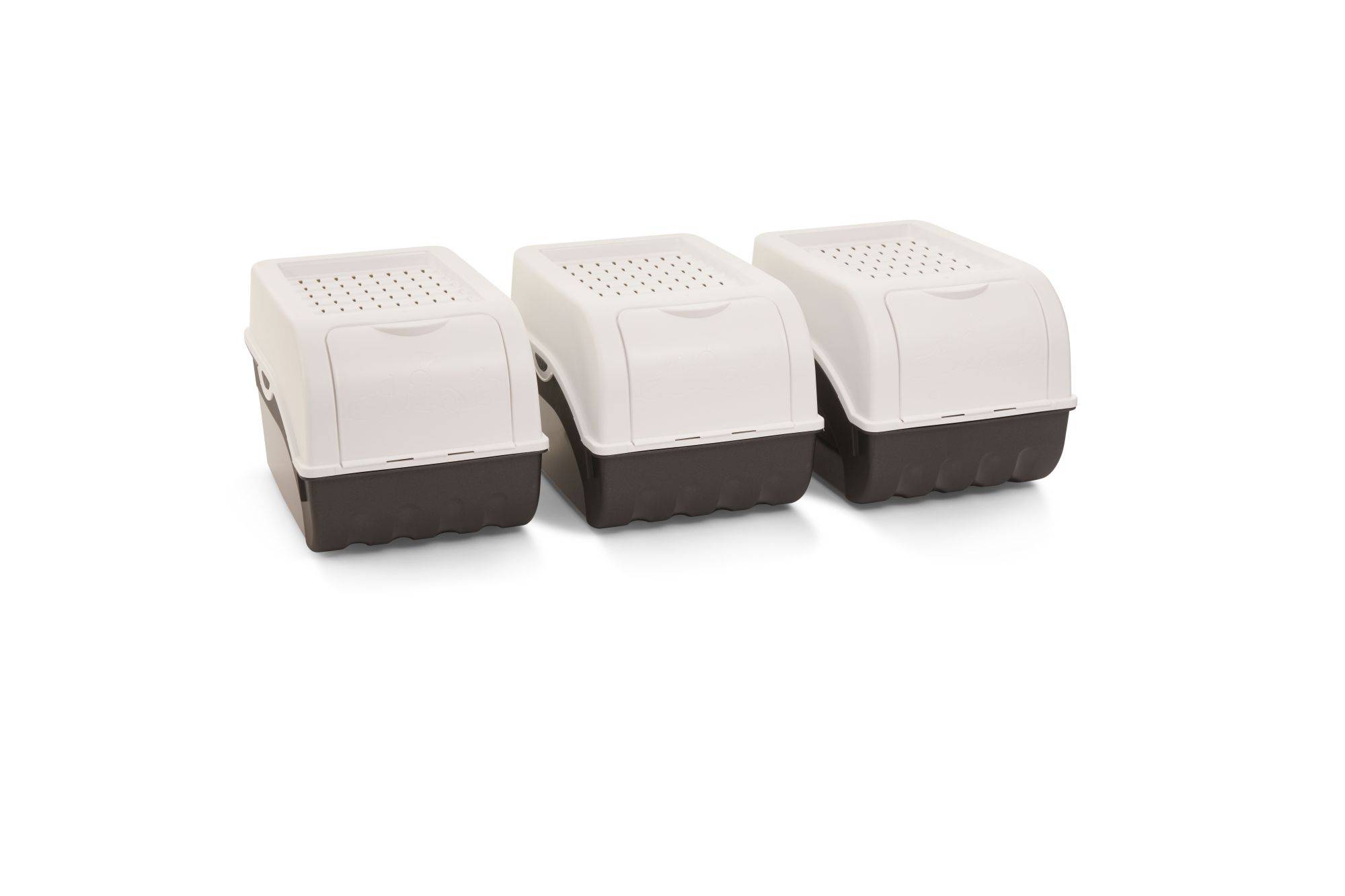 Novaliv 3x Mittel 5L Kartoffelbox weiß Vorratsbehälter Aufbewahrungsdose Küchen Aufbewahrungsbehälter