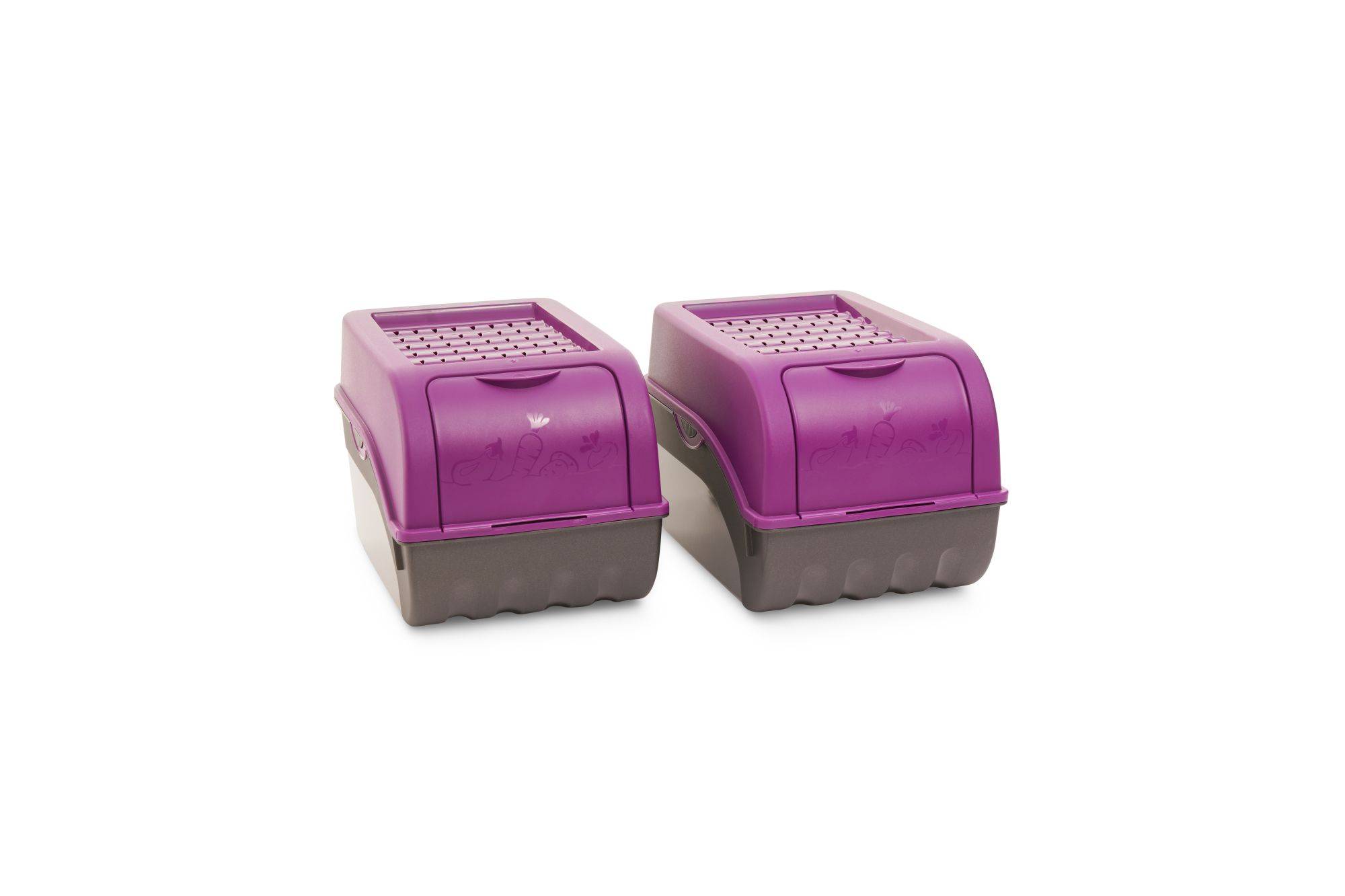 Novaliv Gemüseboxen Kartoffelboxen Vorratsbehälter 3,5l bis 9l (Lila, 2X 5l)