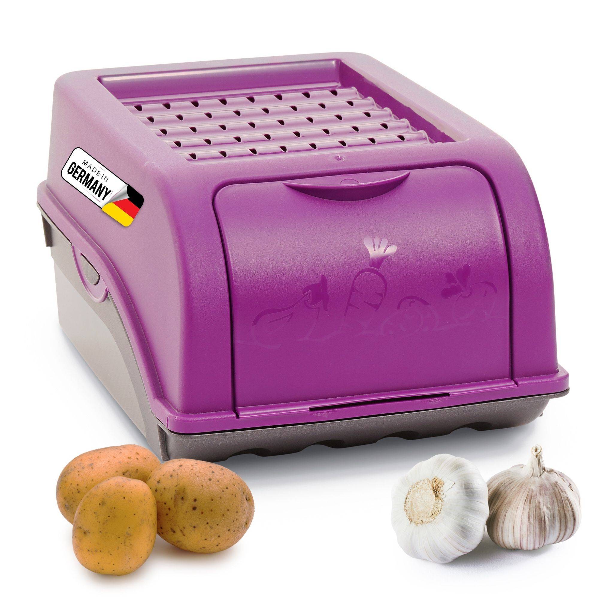 Novaliv Gemüseboxen Kartoffelboxen Vorratsbehälter 3,5l bis 9l (Lila, 1x 3,5l)