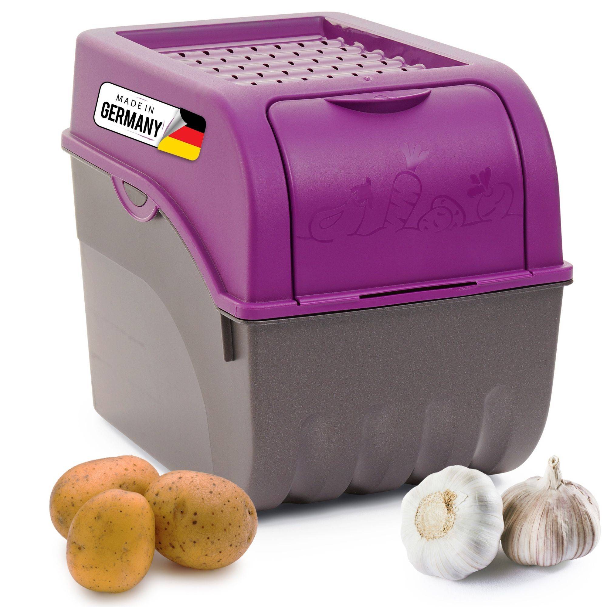 Novaliv Gemüseboxen Kartoffelboxen Vorratsbehälter 3,5l bis 9l (Lila, 1x 9l)