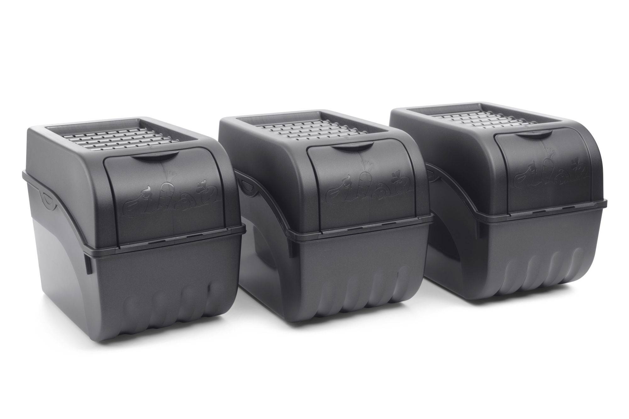 Novaliv Gemüseboxen Kartoffelboxen Vorratsbehälter 3,5l bis 9l (Anthrazit, 3X 9l)