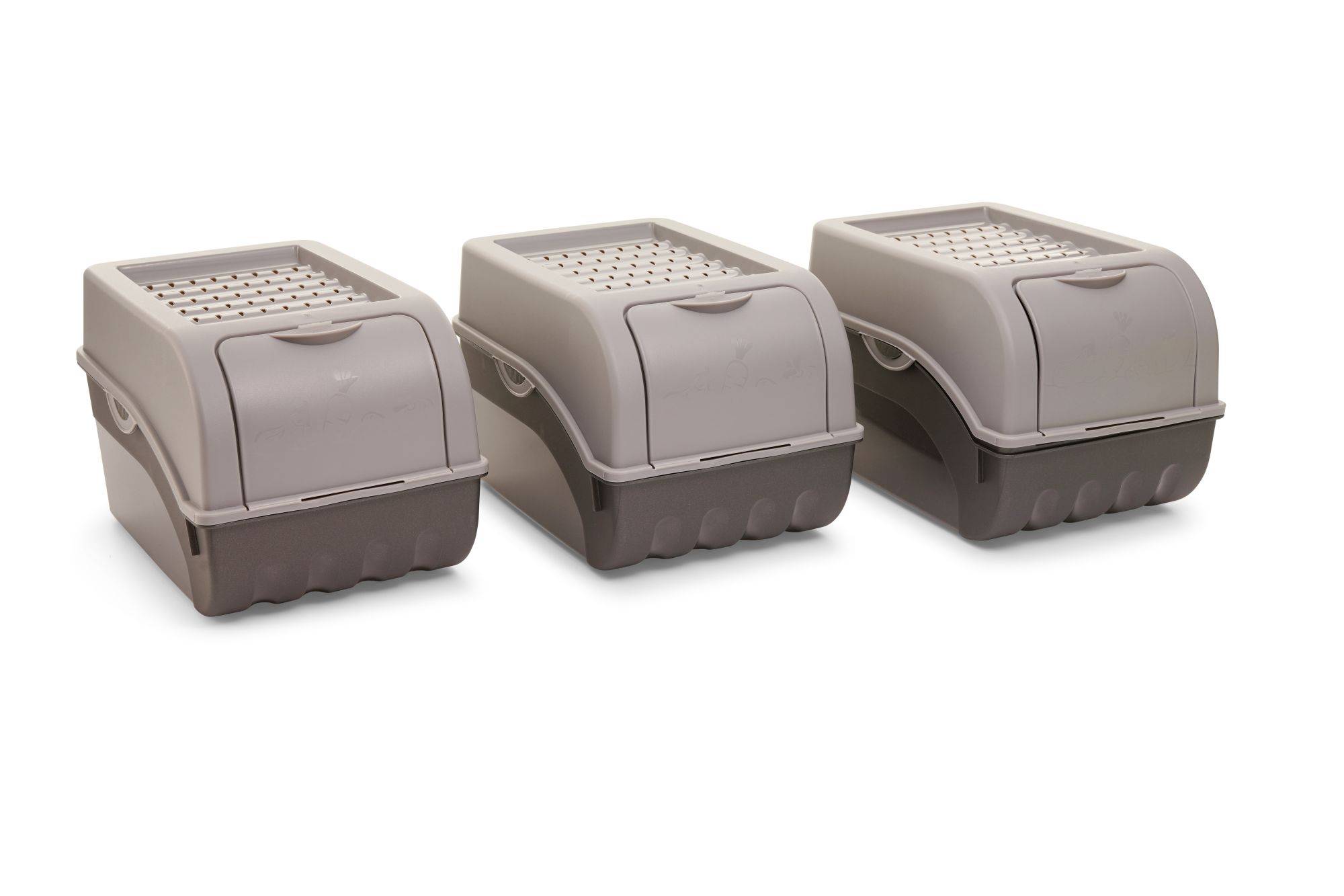 Novaliv Gemüseboxen Kartoffelboxen Vorratsbehälter 3,5l bis 9l (Grau, 3X 5l)