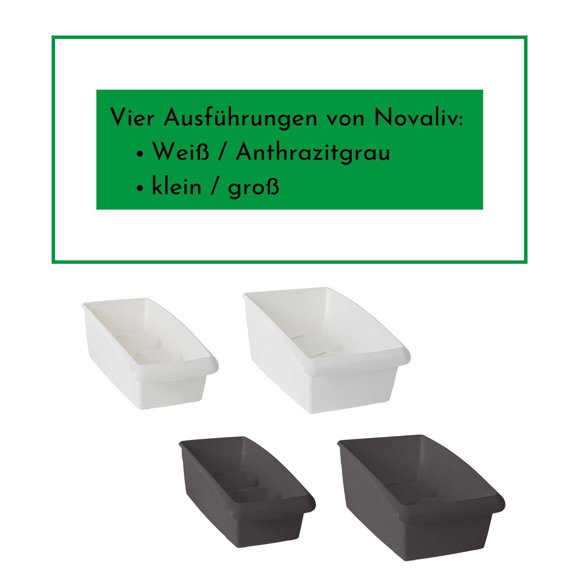 Novaliv 4x Medikamenten Organizer klein Hausapotheke - 25 x 12 cm WEISS mit Abtrennung - Medikamentenbox Aufbewahrung für Pillen Tablettenbox