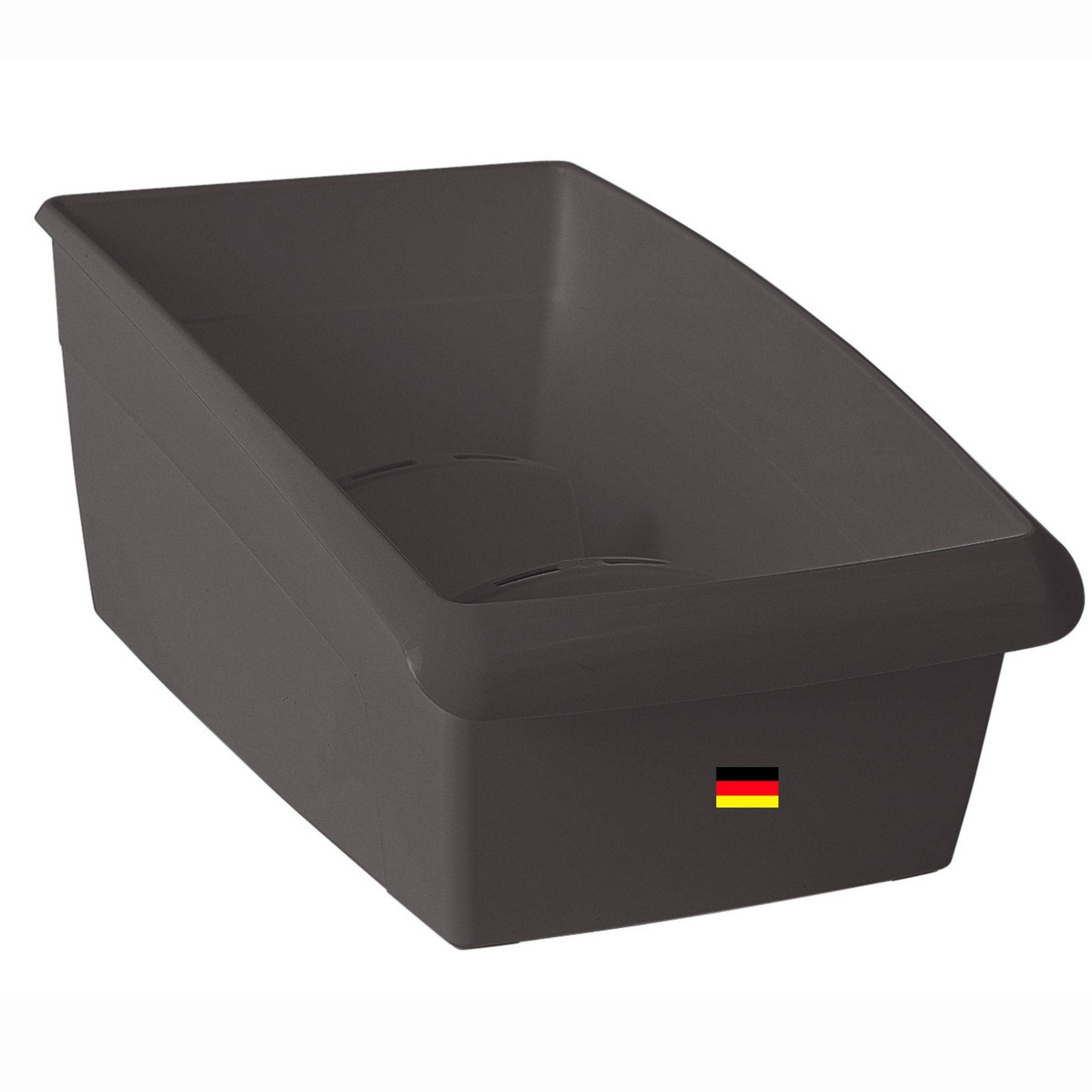 Novaliv Medikamenten Organizer klein Hausapotheke - 25 x 12 cm ANTHRAZIT GRAU mit Abtrennung - Medikamentenbox Aufbewahrung für Pillen Tablettenbox